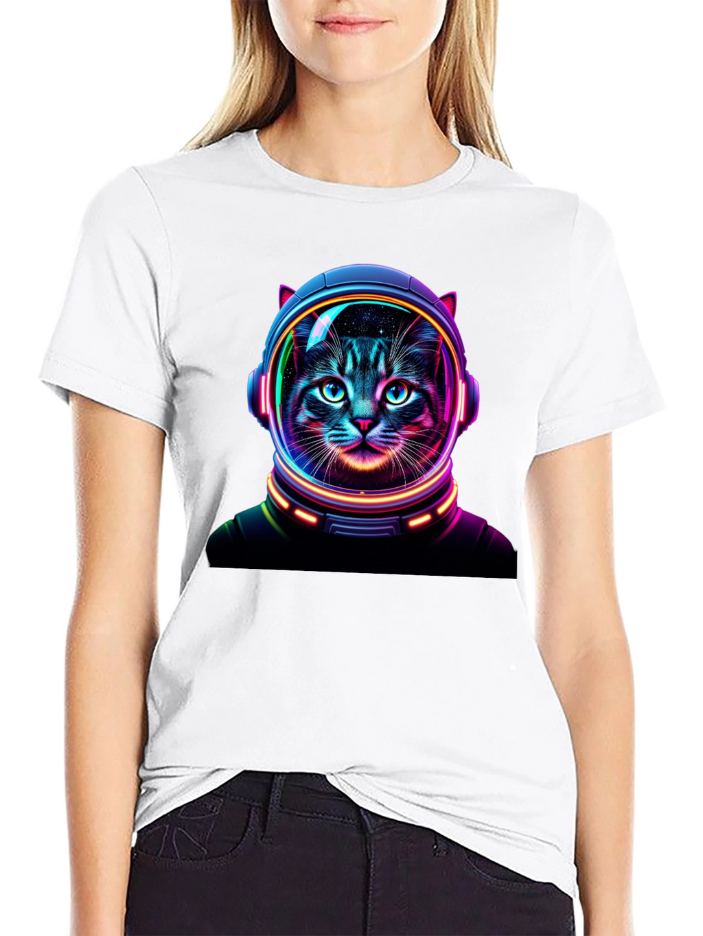 Cosmic Cat T-Shirt - Astronaut Feline Design