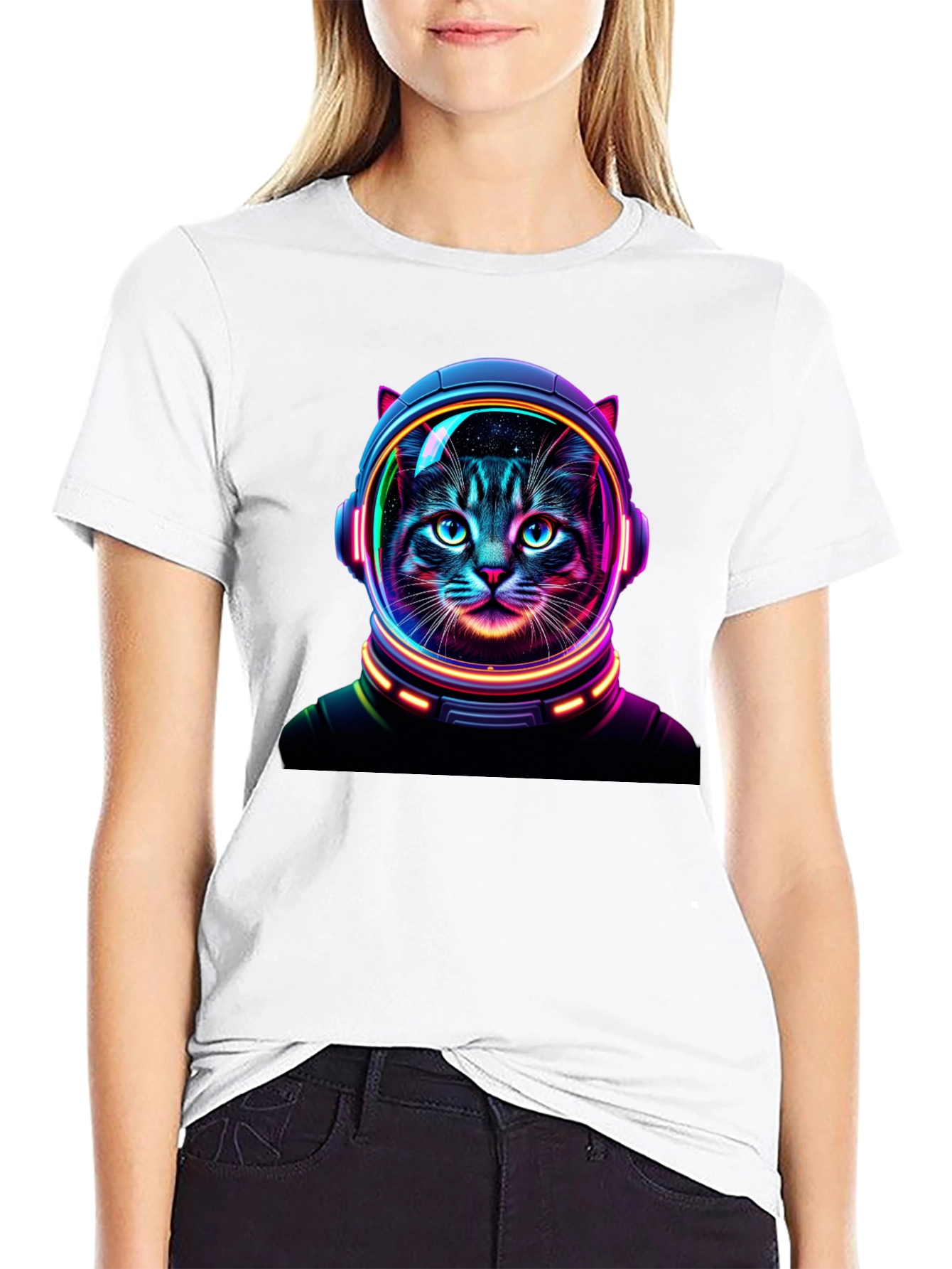 Cosmic Cat T-Shirt - Astronaut Feline Design