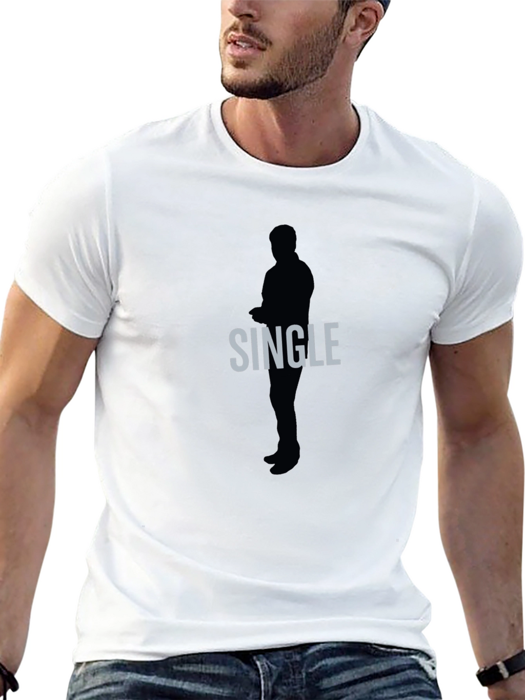 Single Silhouette Graphic Tee - Mens Black T-Shirt
