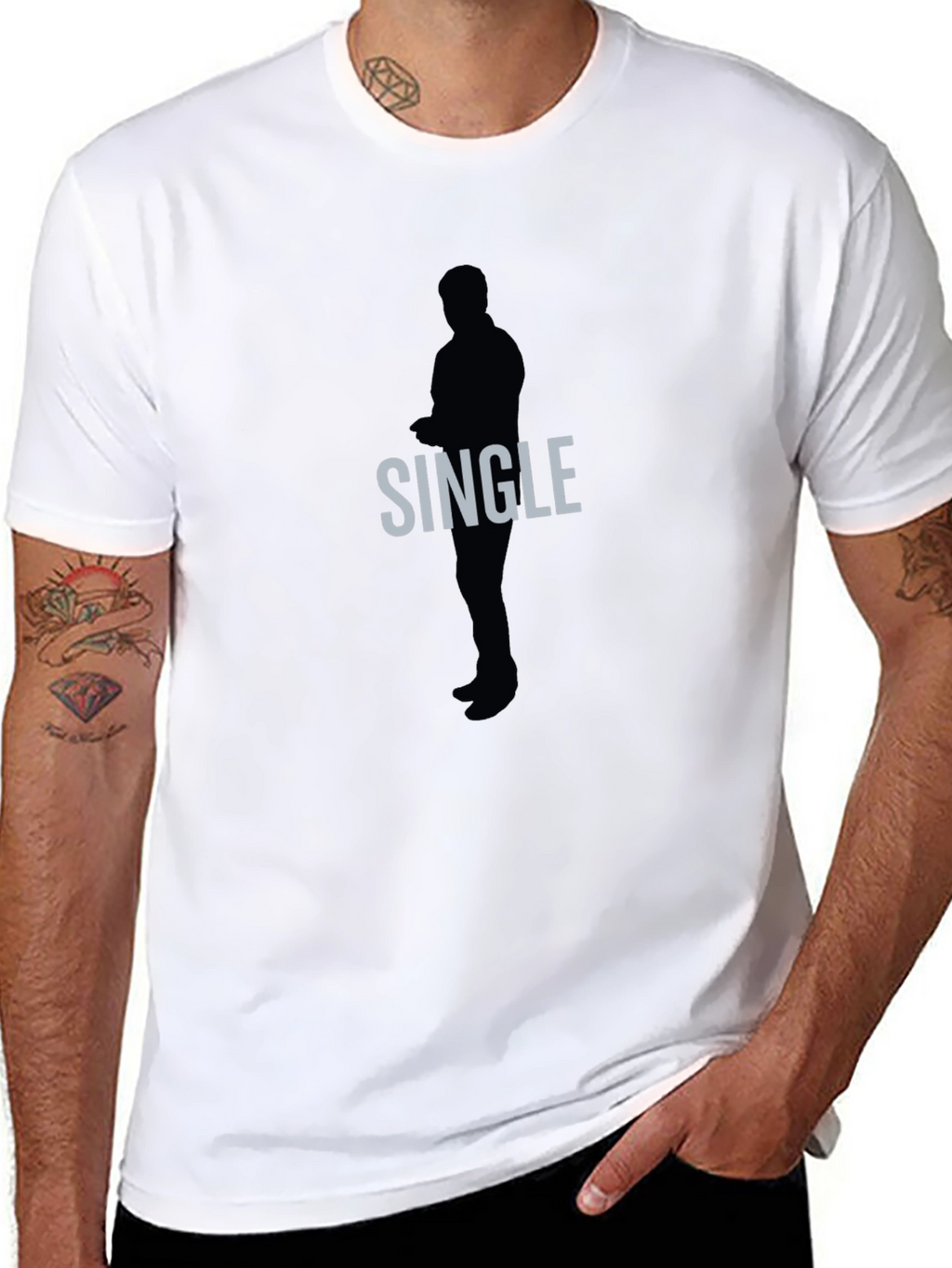 Single Silhouette Graphic Tee - Mens Black T-Shirt