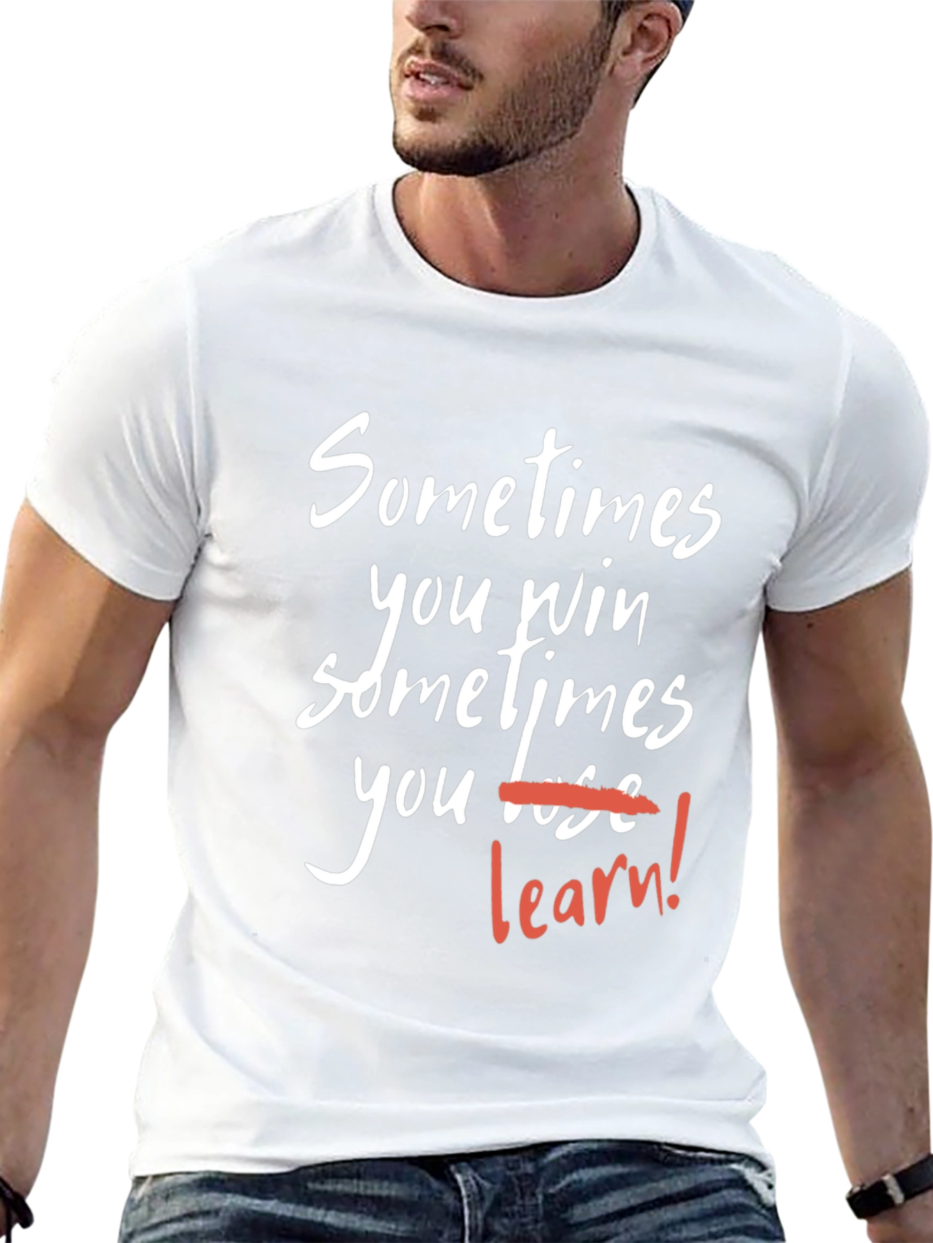 Motivational T-Shirt: Win or Learn - Black