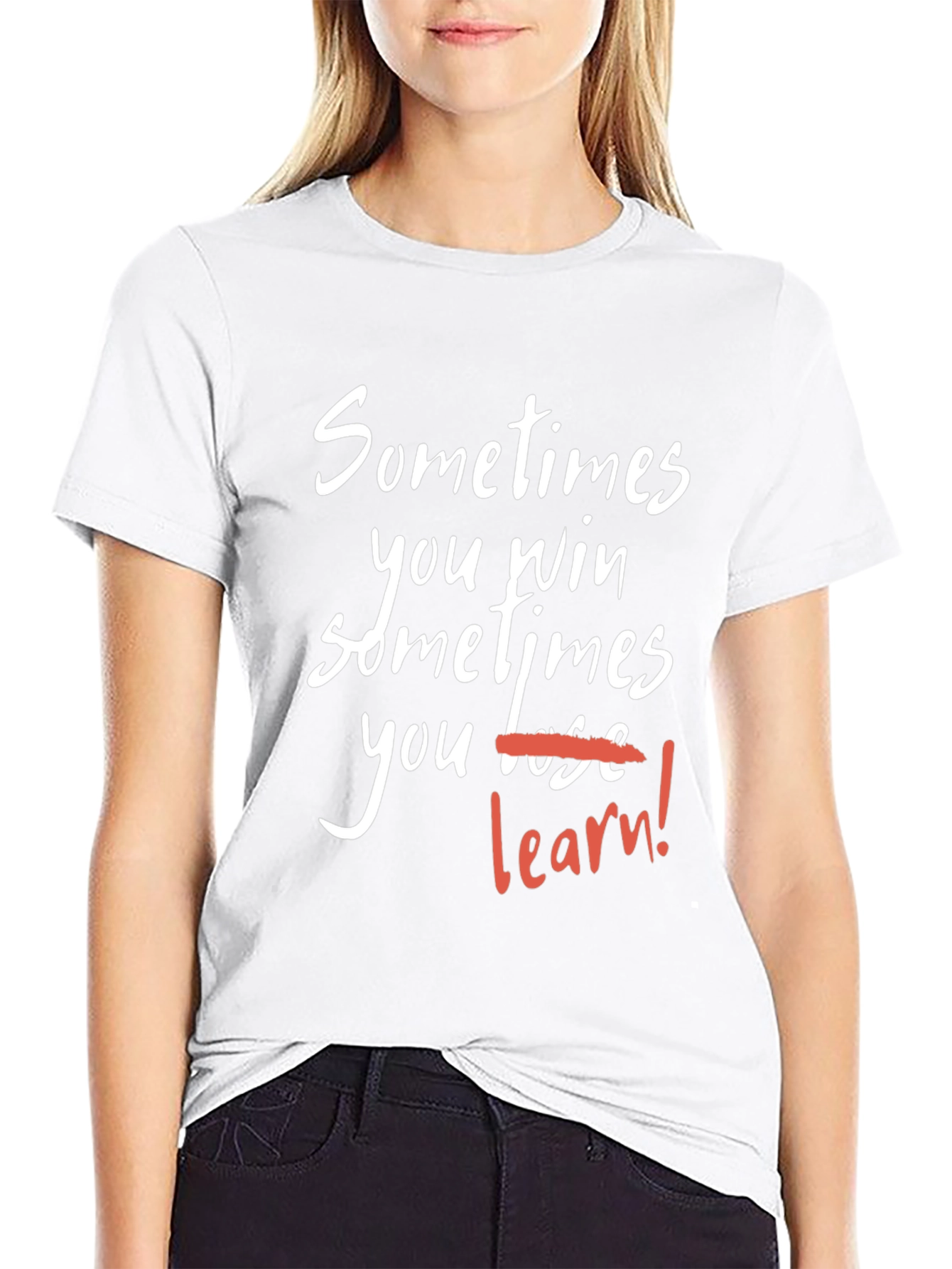 Motivational T-Shirt: Win or Learn - Black
