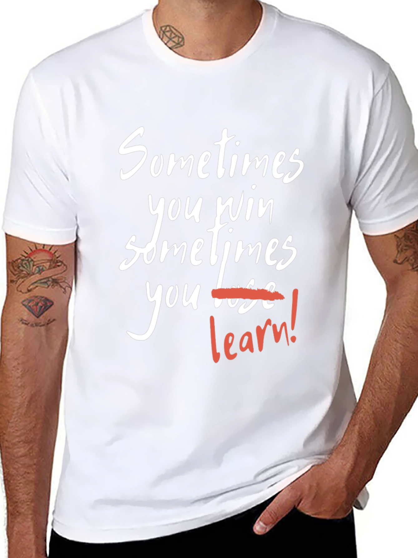 Motivational T-Shirt: Win or Learn - Black