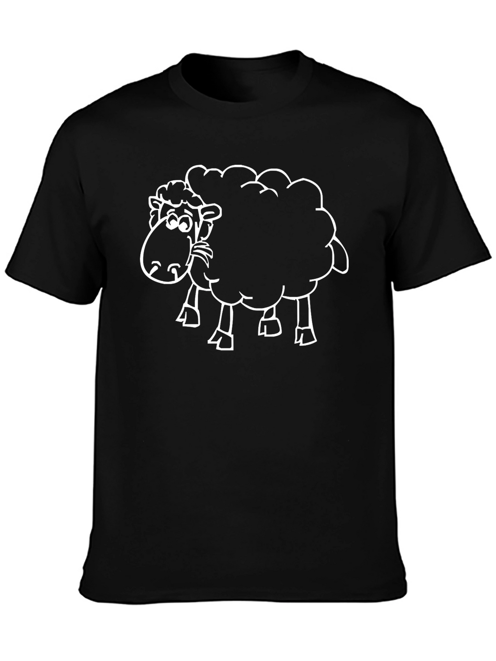 Funny Sheep Graphic Black T-Shirt