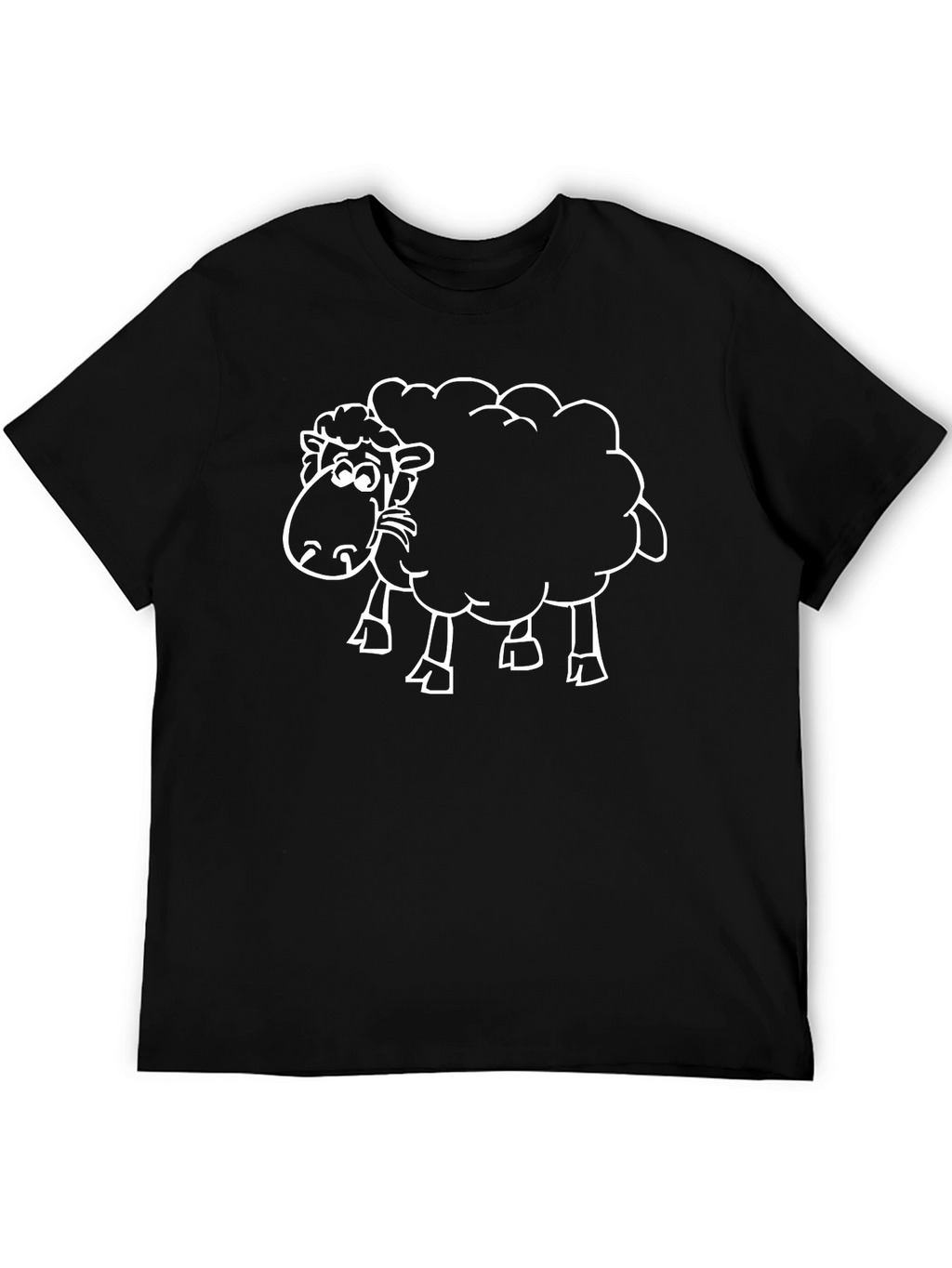 Funny Sheep Graphic Black T-Shirt
