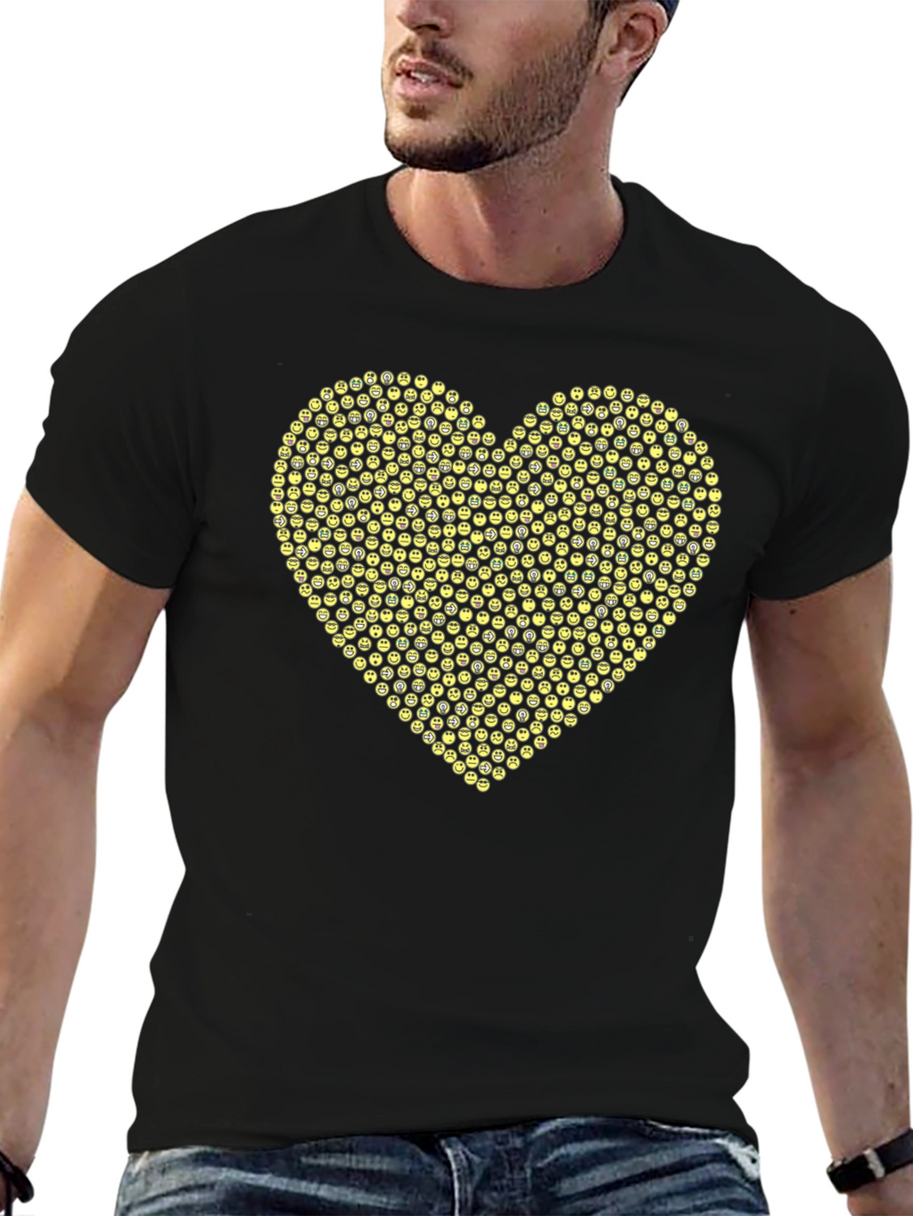 Emoji Heart Graphic Black Tee