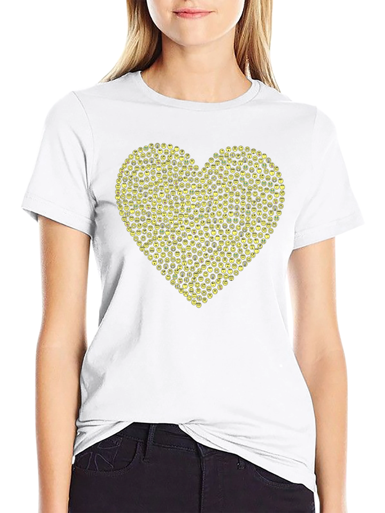 Emoji Heart Graphic Black Tee