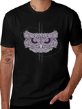Geometric Owl Graphic Tee - Stylish Black T-Shirt