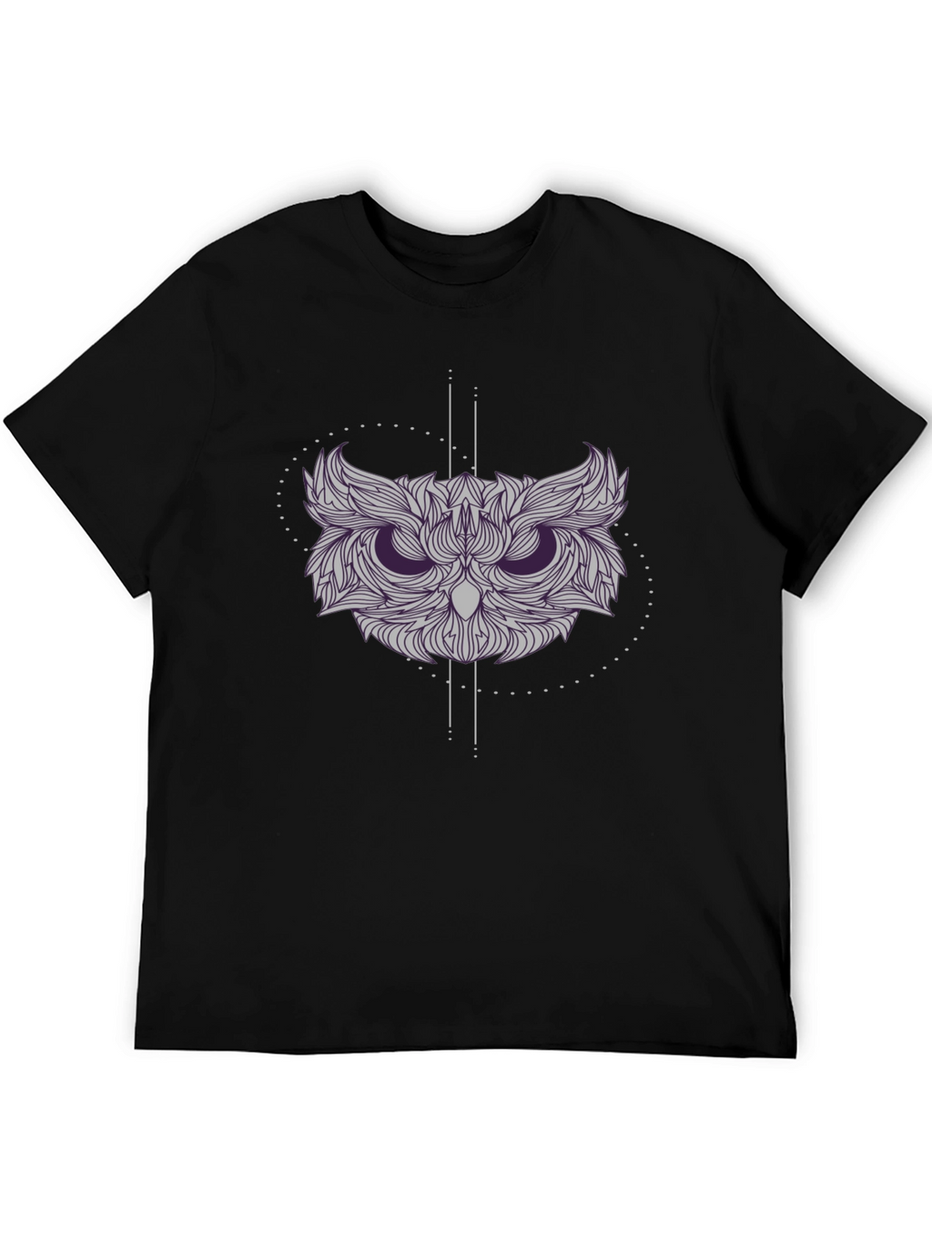 Geometric Owl Graphic Tee - Stylish Black T-Shirt