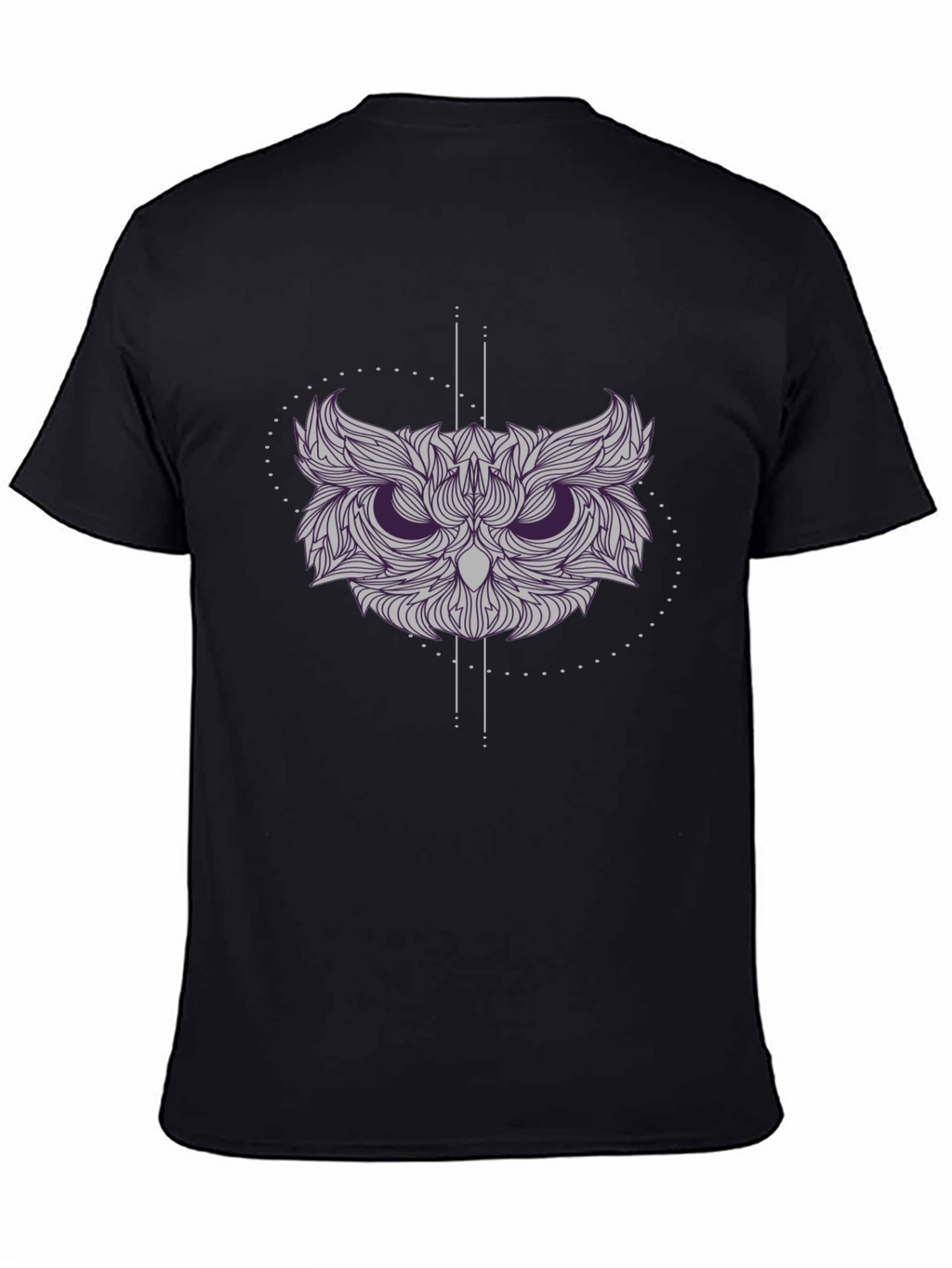 Geometric Owl Graphic Tee - Stylish Black T-Shirt
