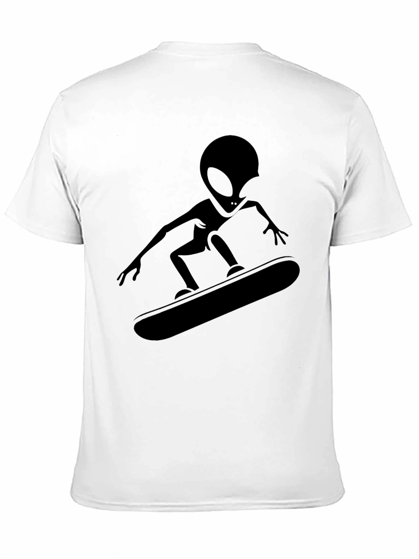 Alien Skateboarder Black T-Shirt