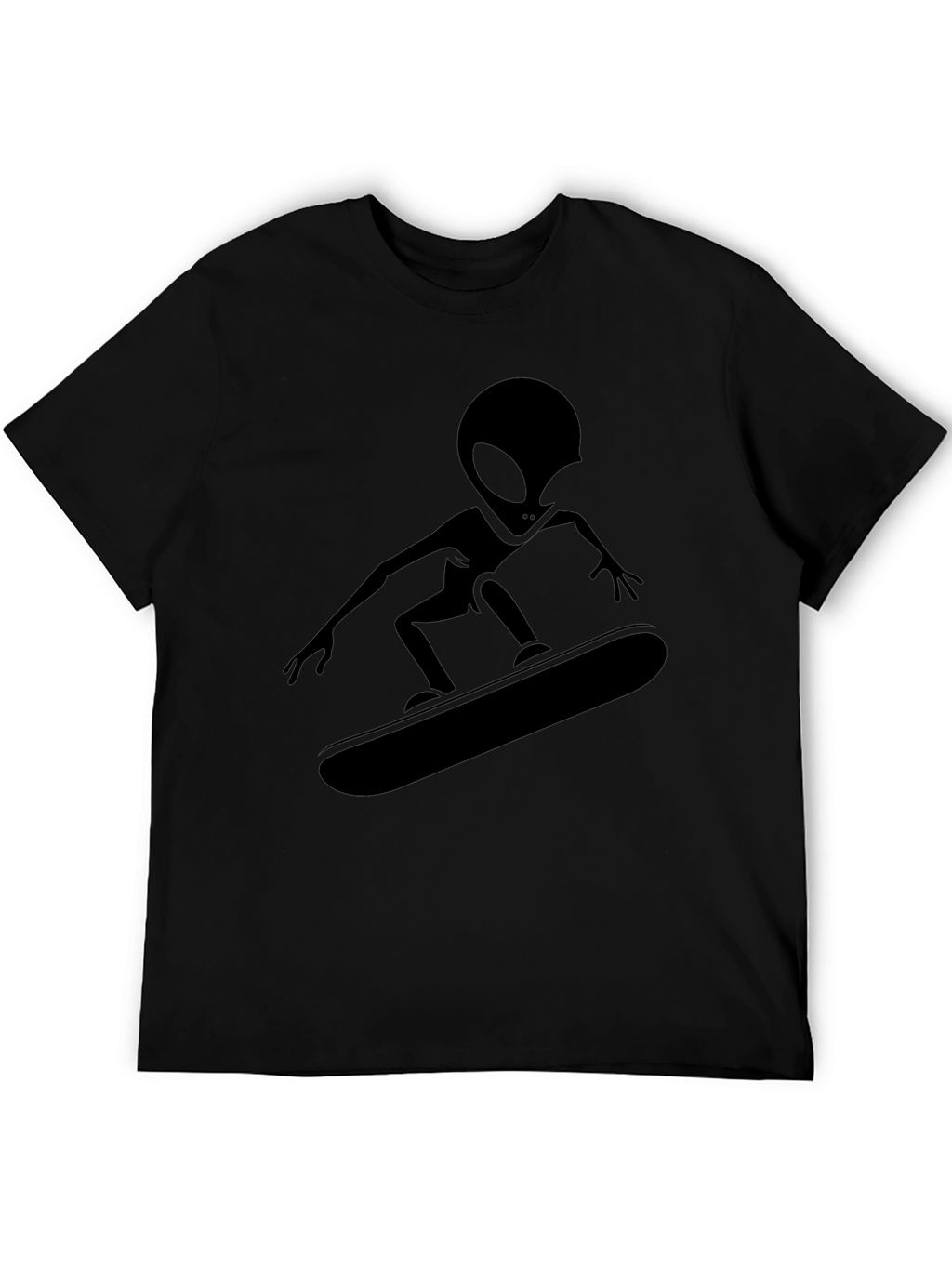 Alien Skateboarder Black T-Shirt