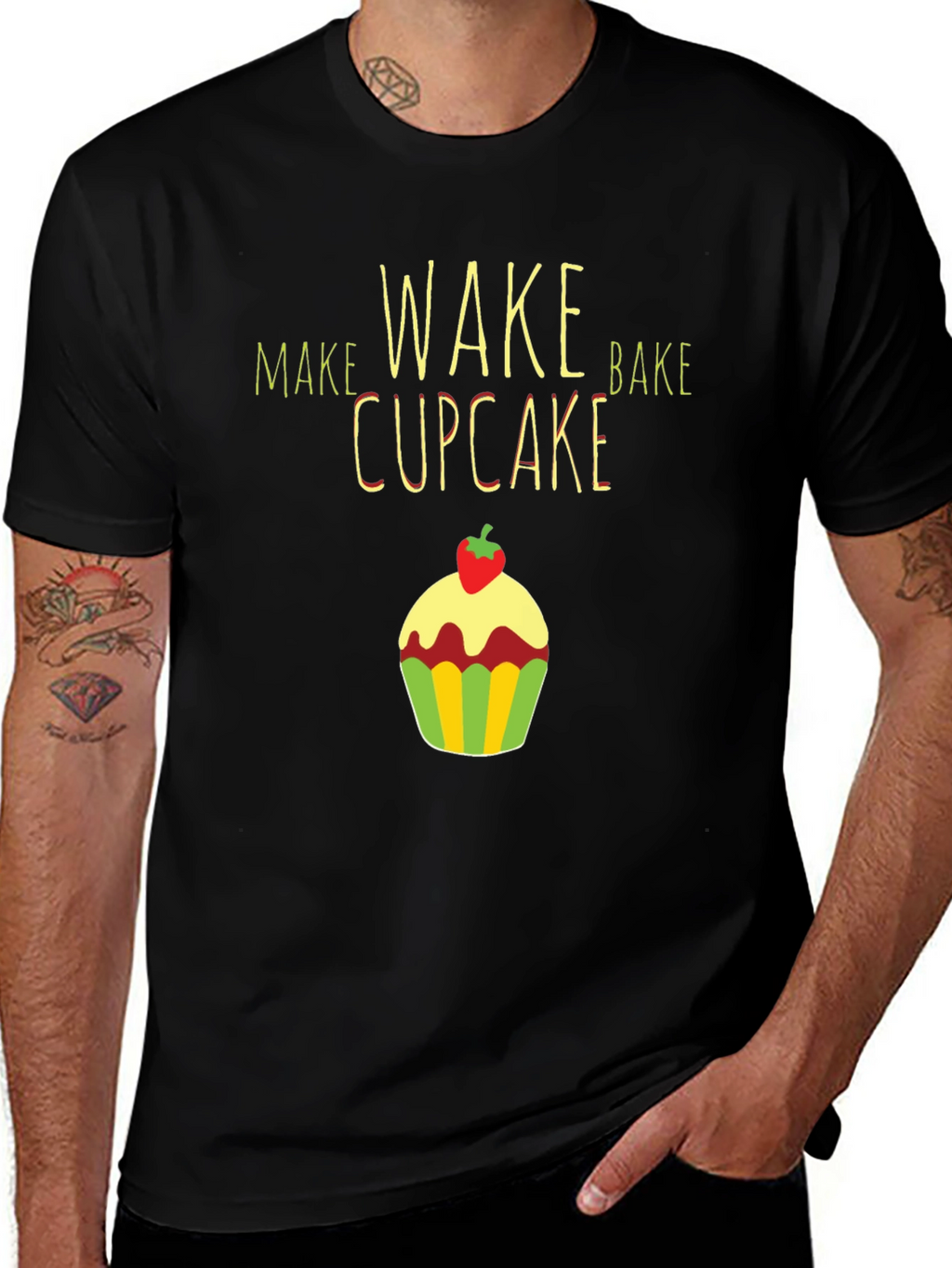 Make Wake Bake Cupcake T-Shirt