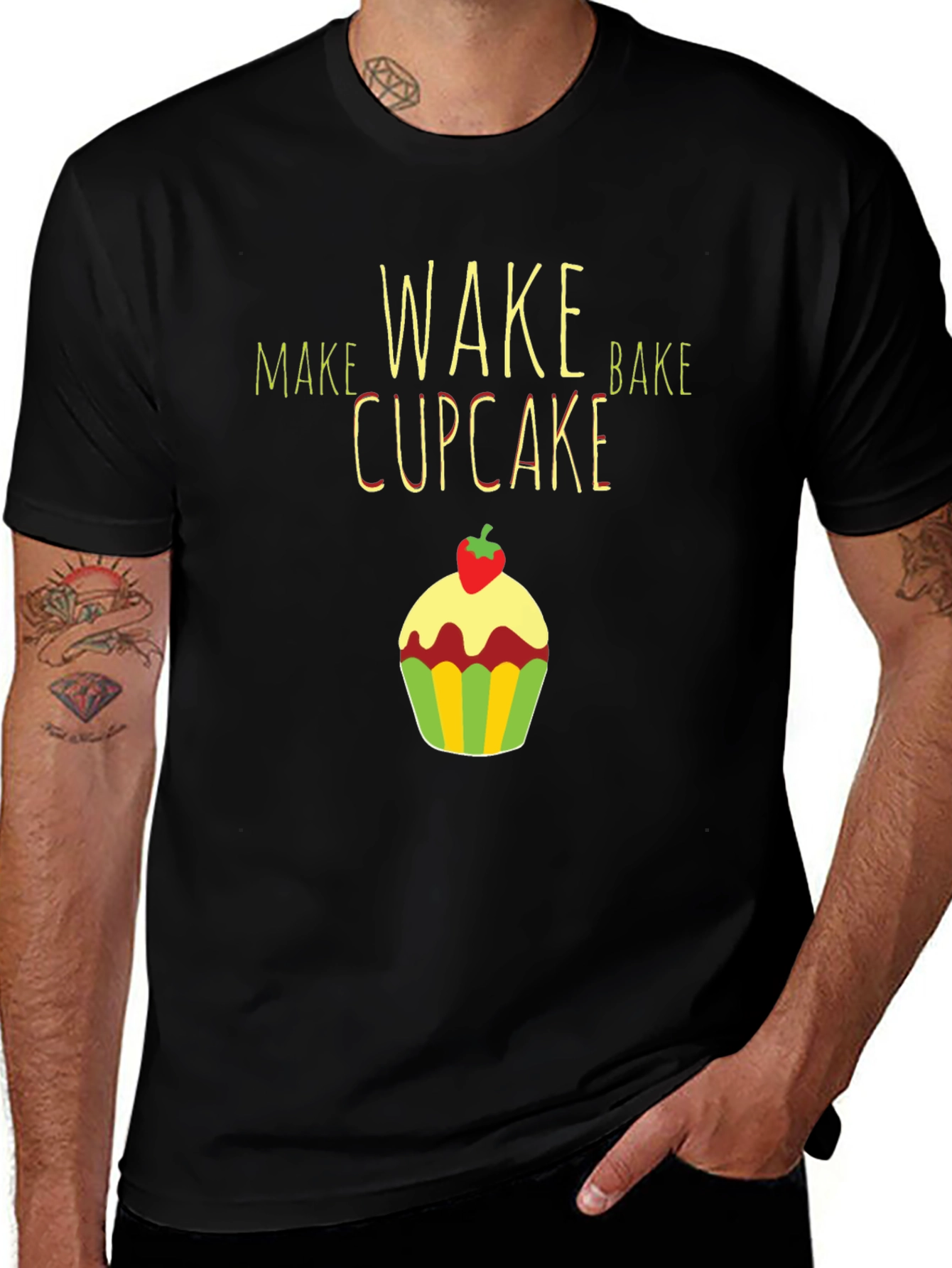 Make Wake Bake Cupcake T-Shirt
