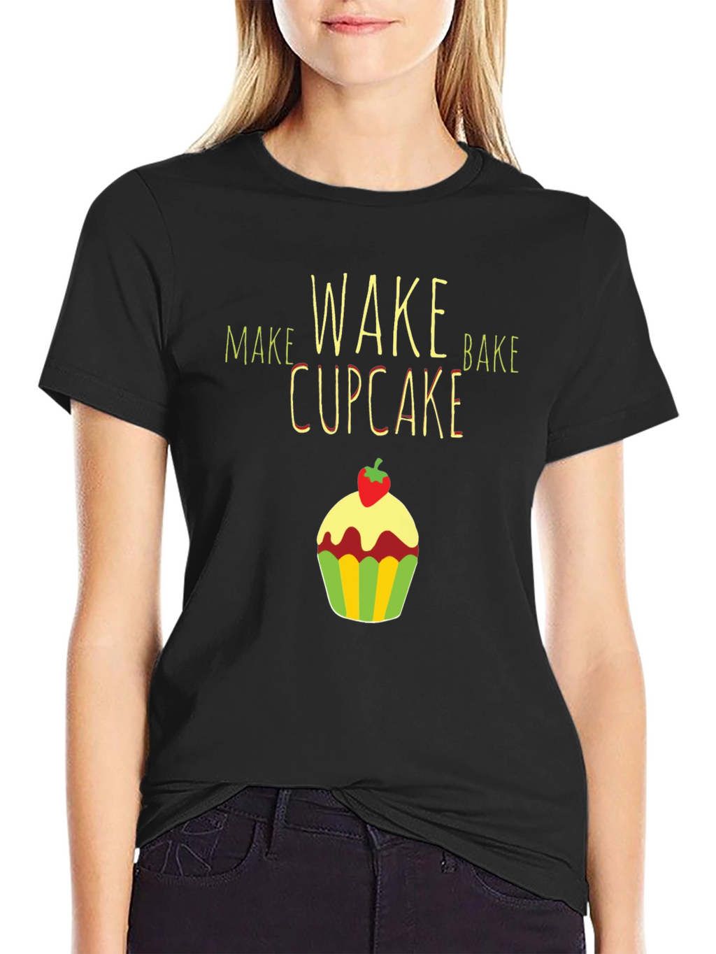 Make Wake Bake Cupcake T-Shirt
