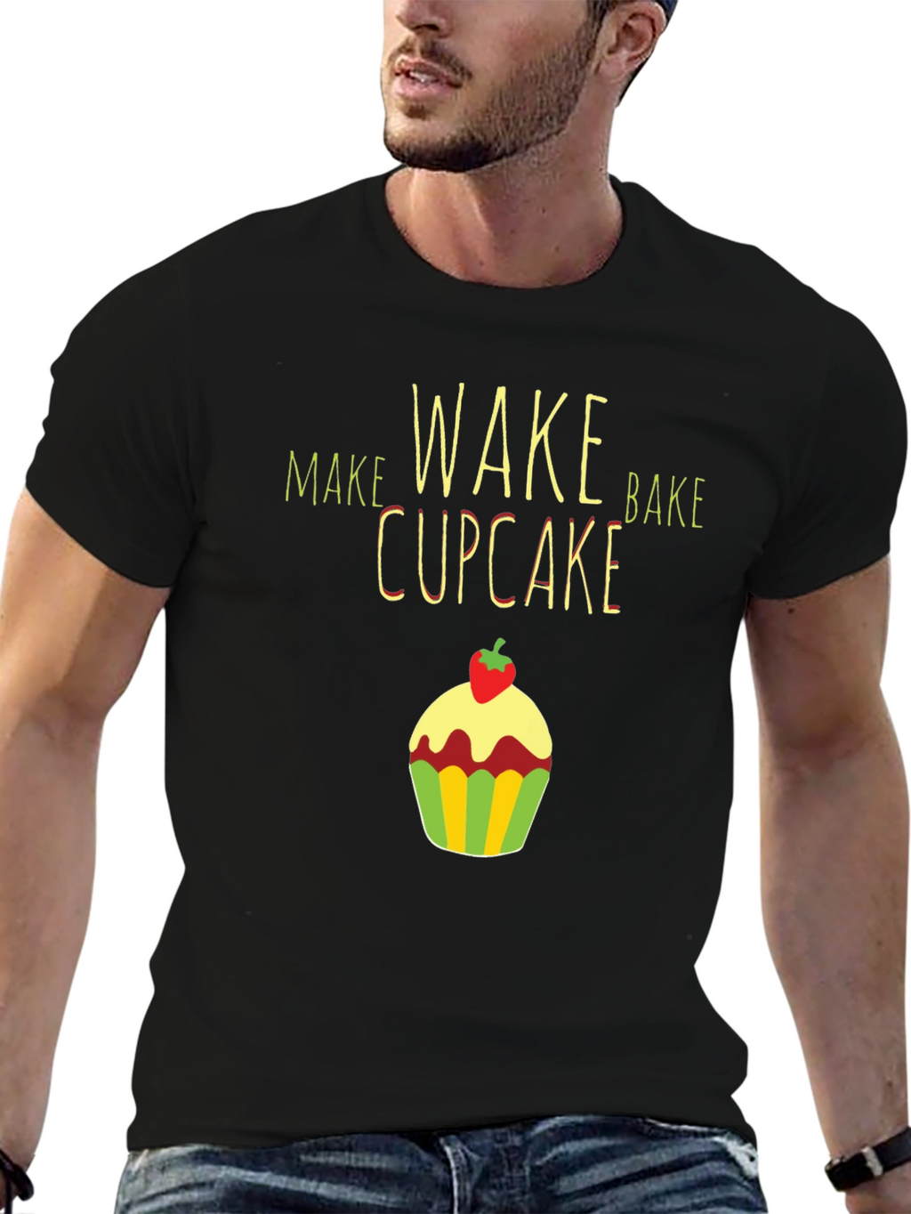 Make Wake Bake Cupcake T-Shirt