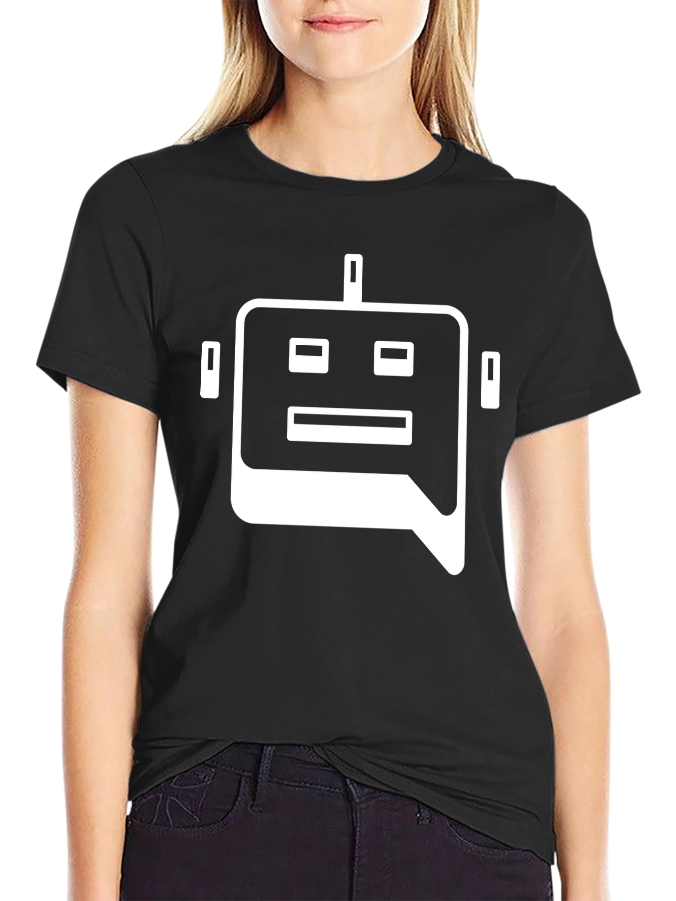 Robot Head Graphic Tee - Black
