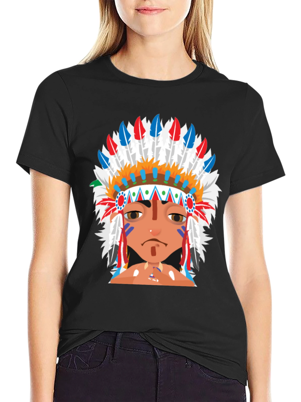 Native American Headdress Graphic T-Shirt
