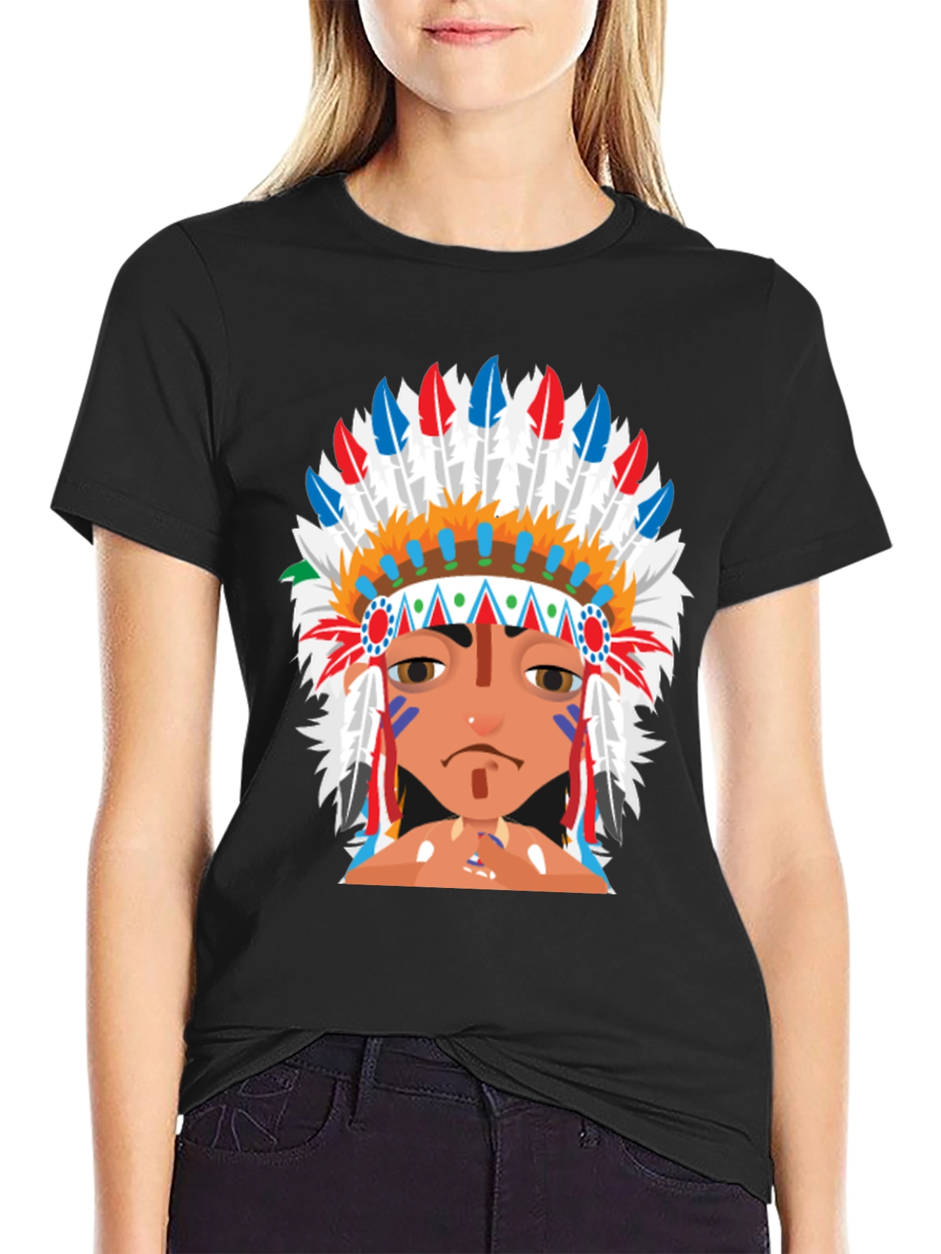 Native American Headdress Graphic T-Shirt