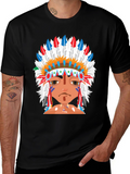 Native American Headdress Graphic T-Shirt