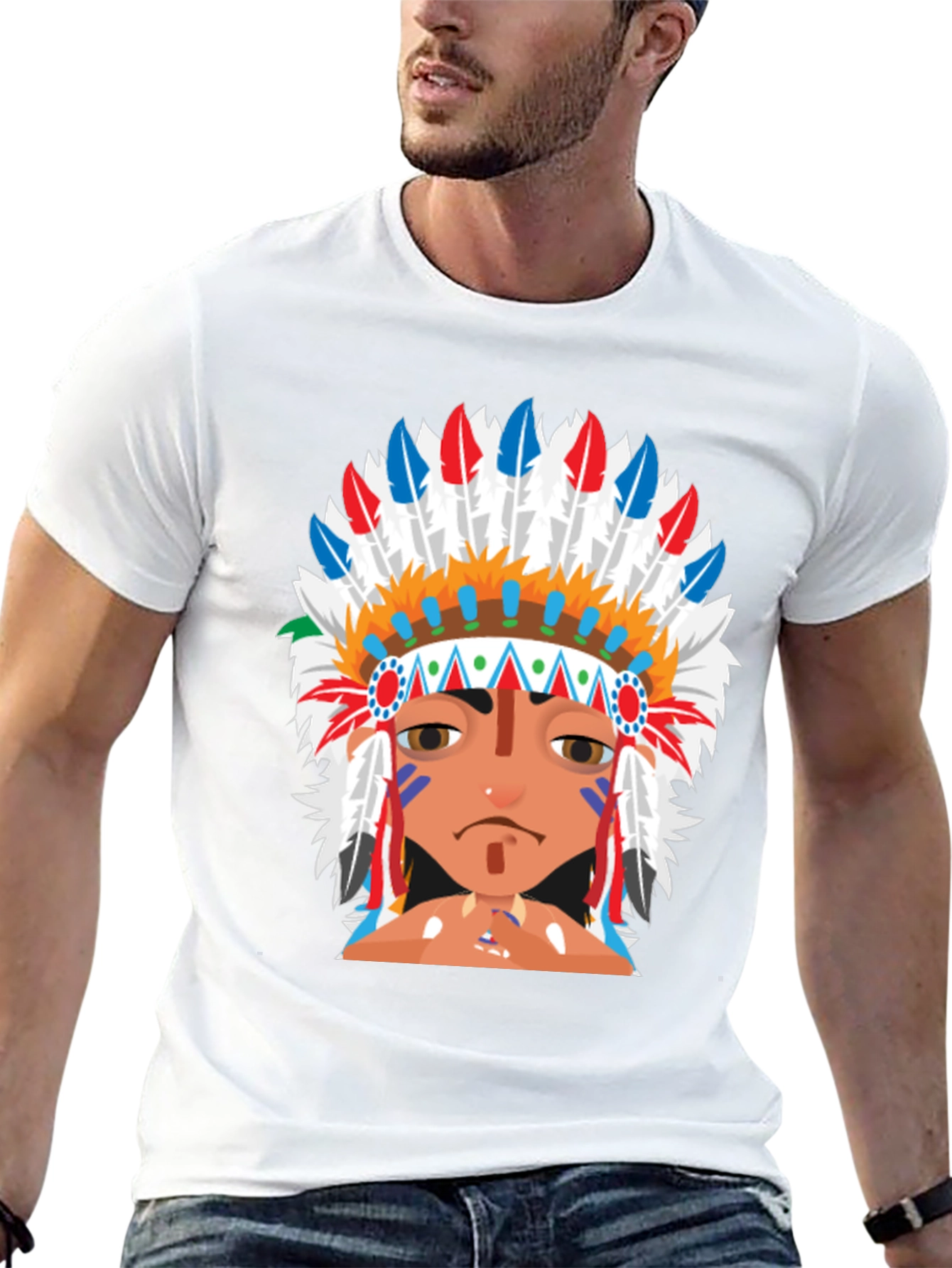 Native American Headdress Graphic T-Shirt