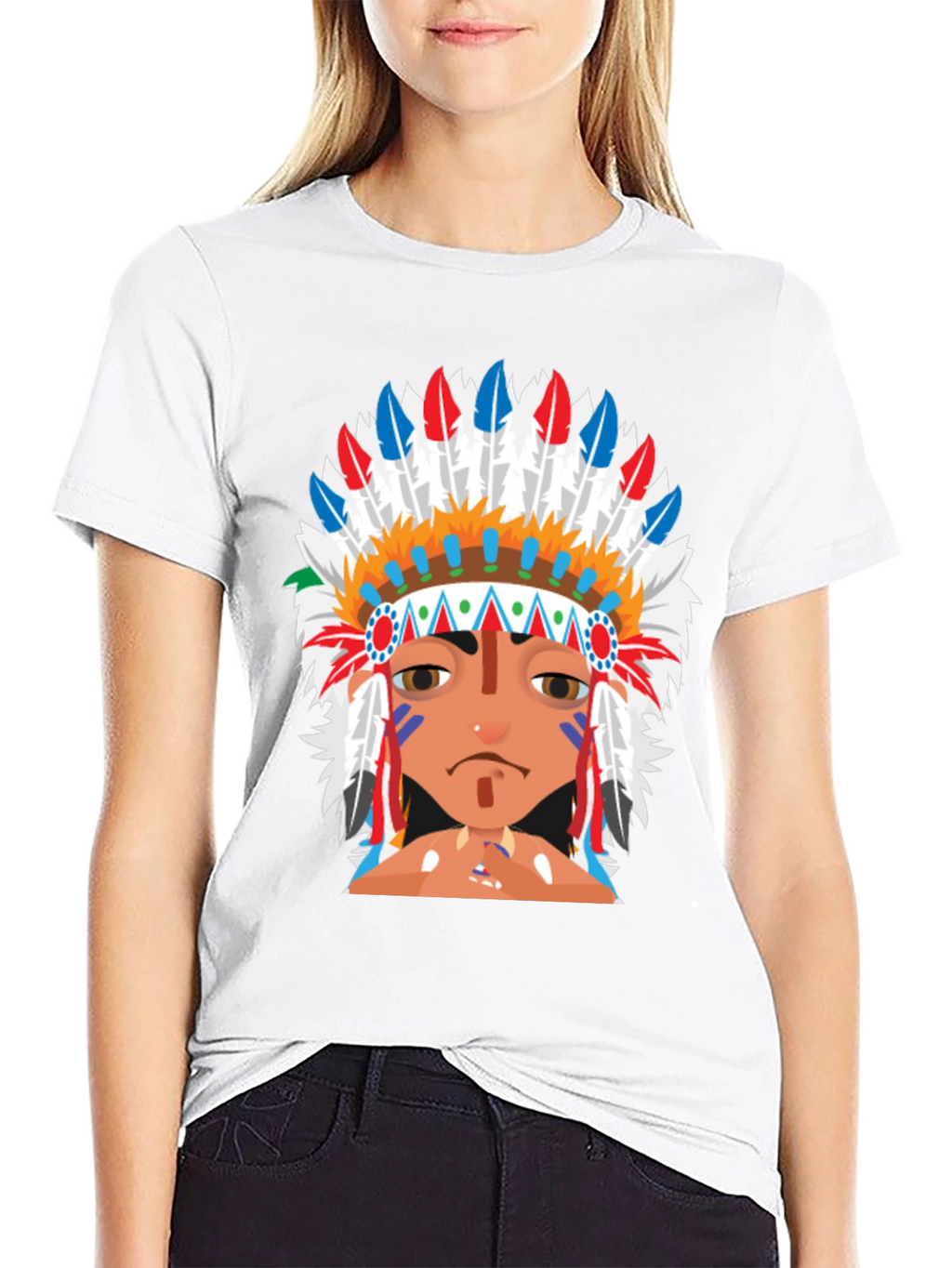 Native American Headdress Graphic T-Shirt
