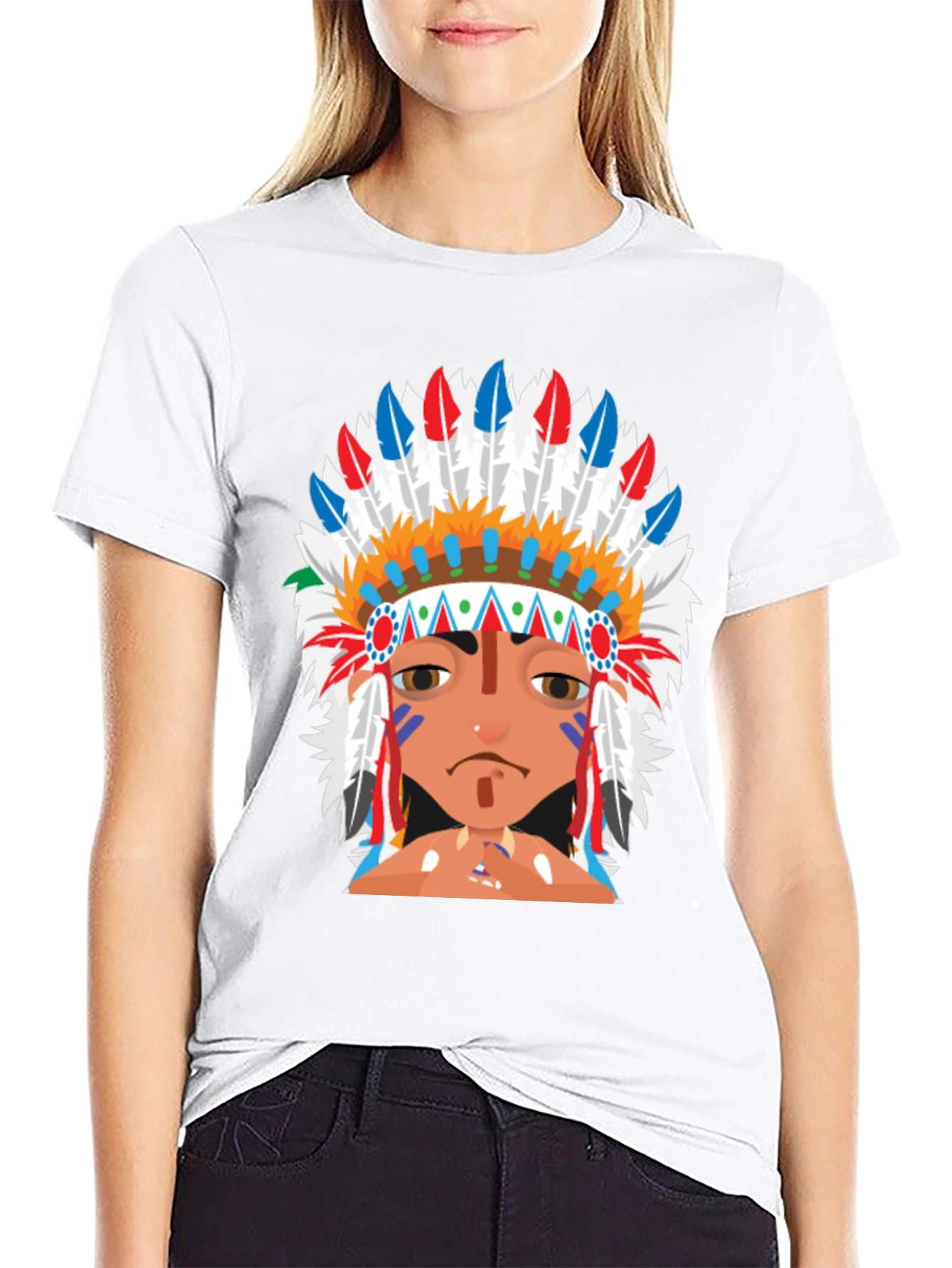 Native American Headdress Graphic T-Shirt