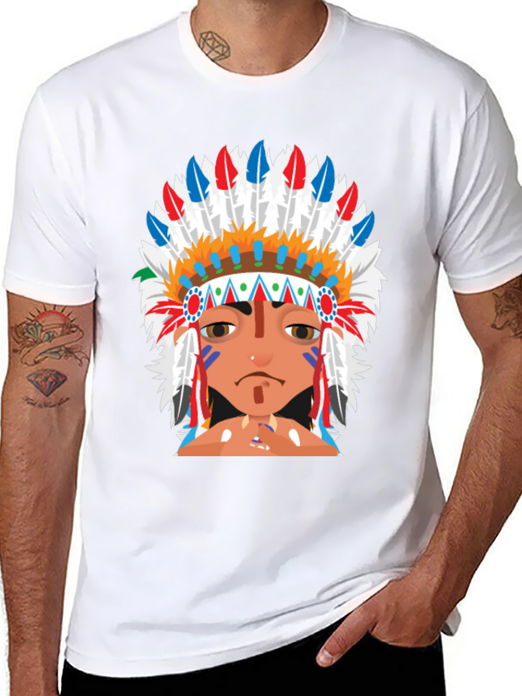 Native American Headdress Graphic T-Shirt