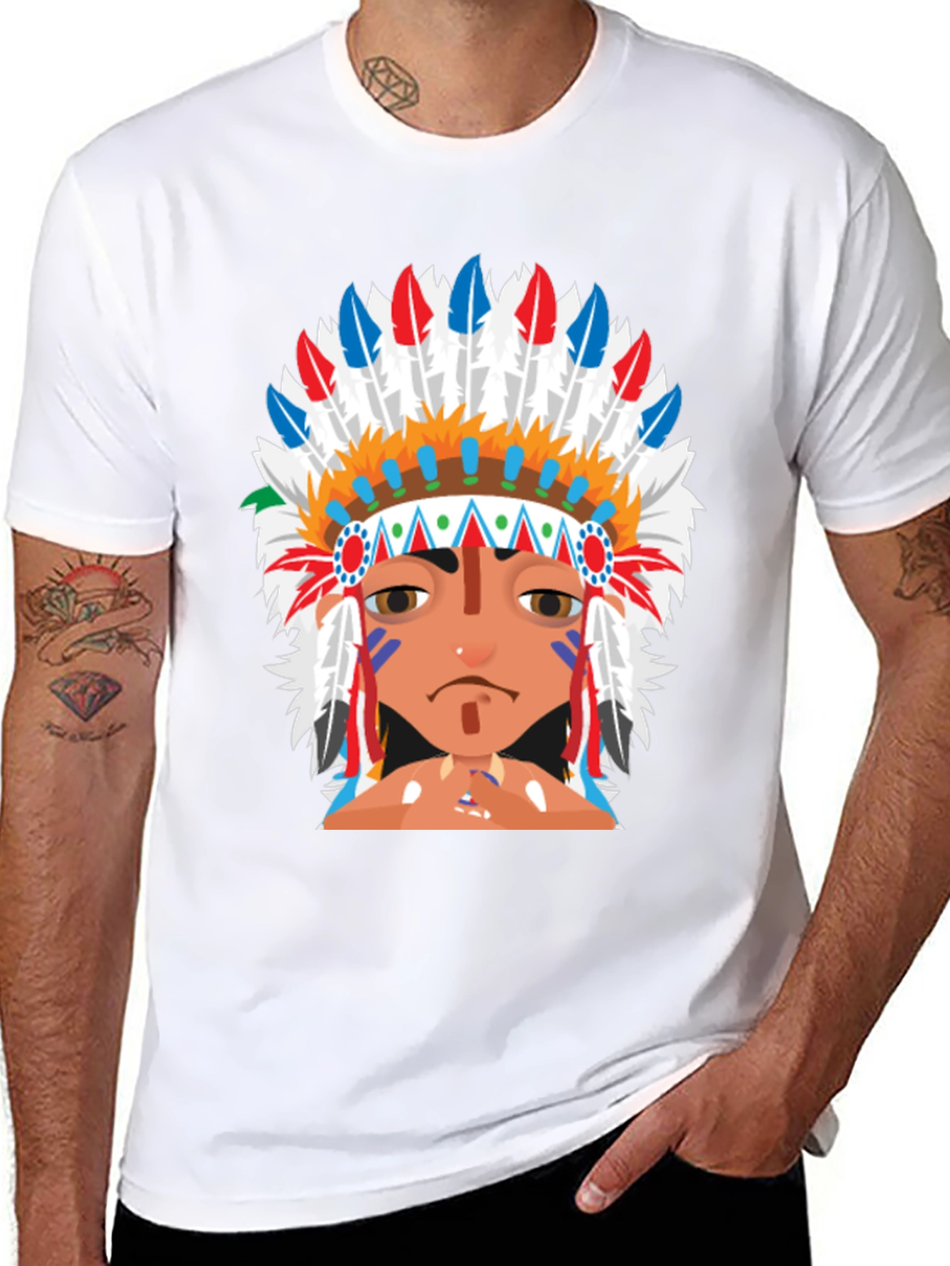 Native American Headdress Graphic T-Shirt