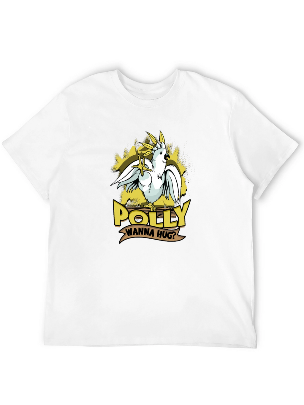 Polly Wanna Hug T-Shirt - Cute Parrot Graphic Tee