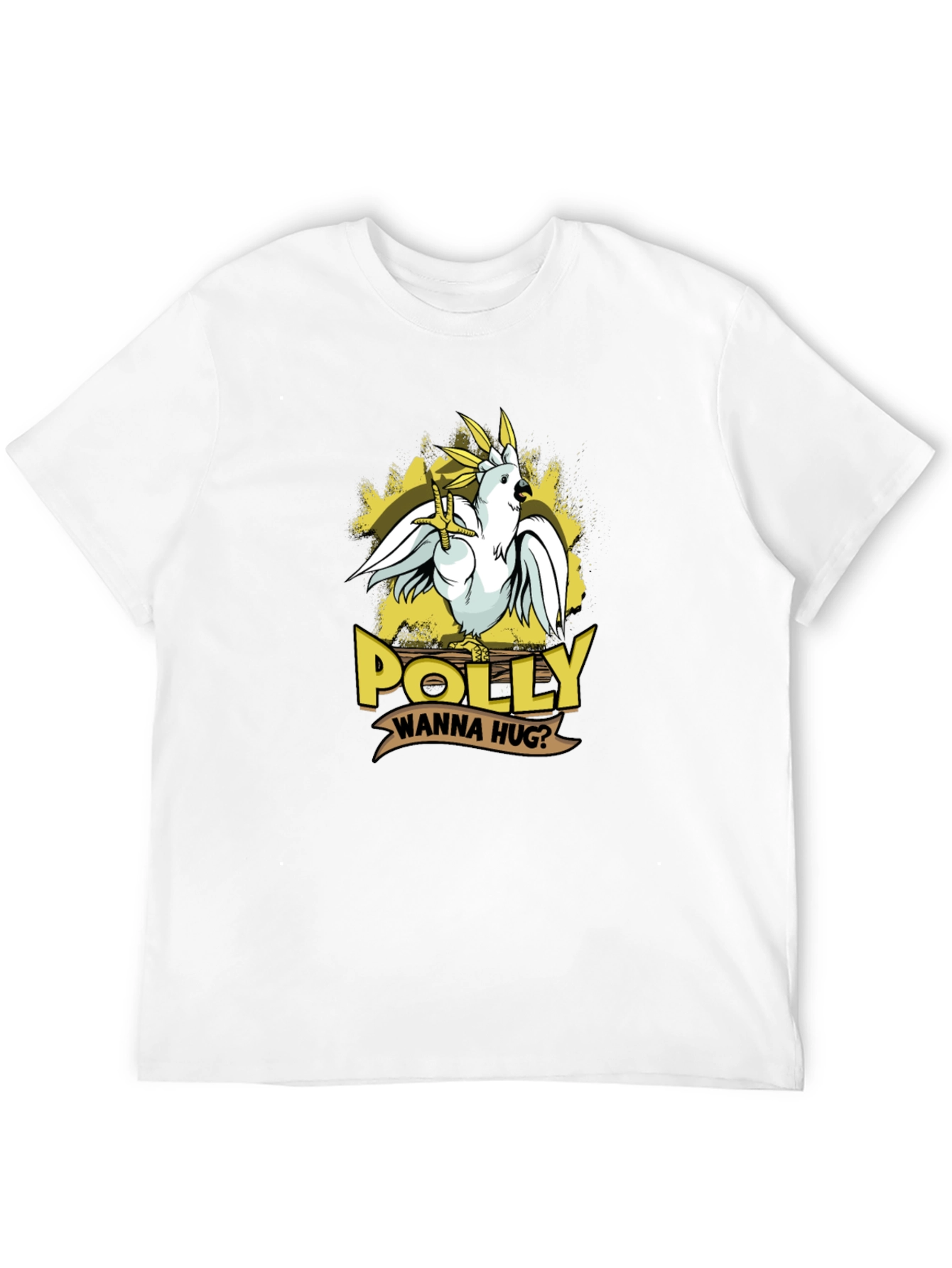 Polly Wanna Hug T-Shirt - Cute Parrot Graphic Tee