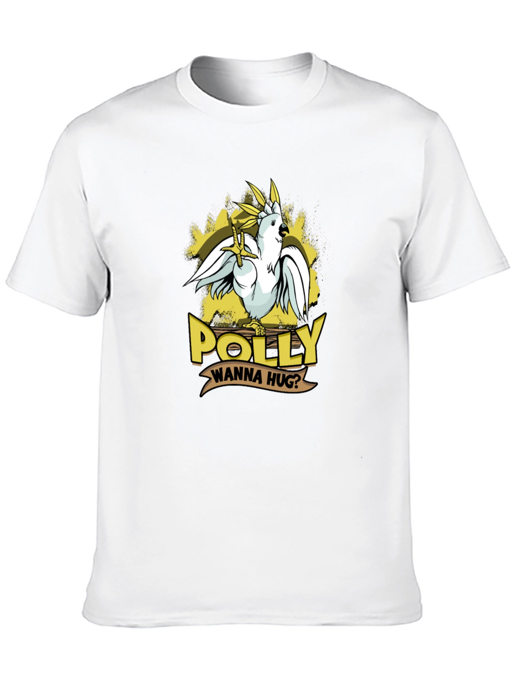 Polly Wanna Hug T-Shirt - Cute Parrot Graphic Tee