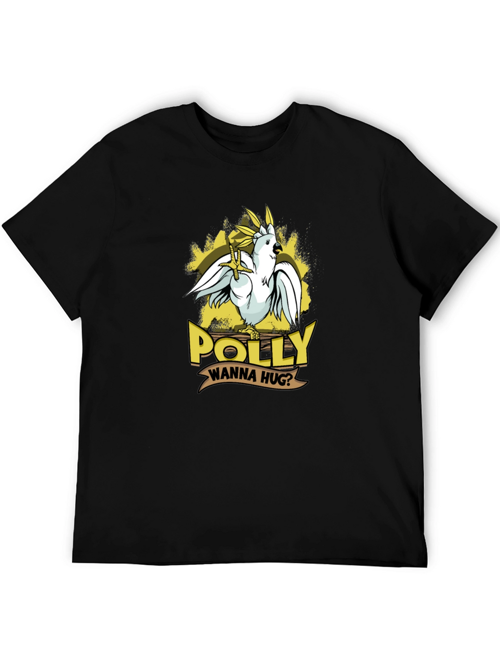 Polly Wanna Hug T-Shirt - Cute Parrot Graphic Tee