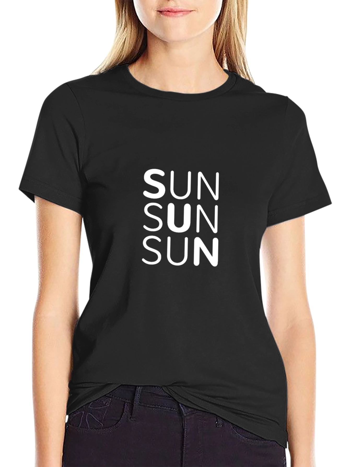 SUN Graphic Black Tee - Stylish Everyday Wear