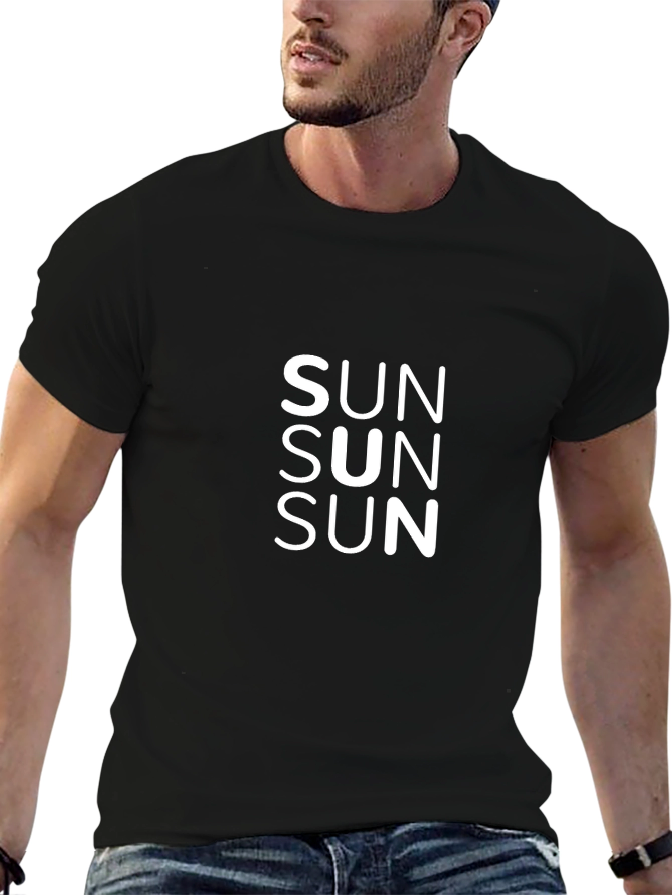 SUN Graphic Black Tee - Stylish Everyday Wear