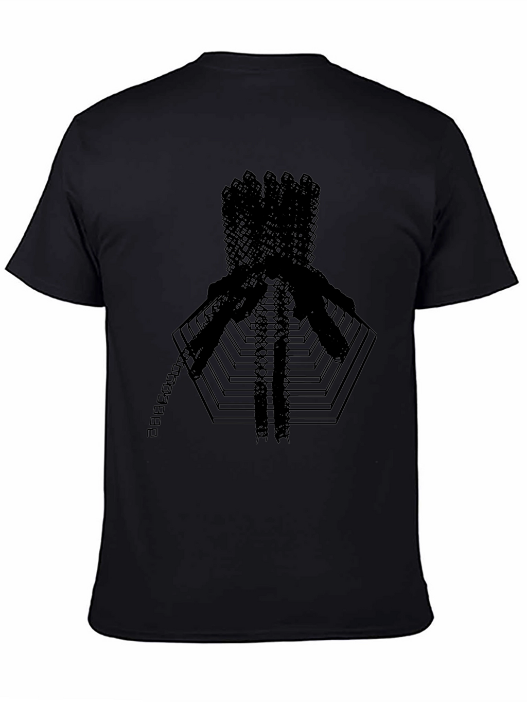 Abstract Geometric Graphic Print Black T-Shirt