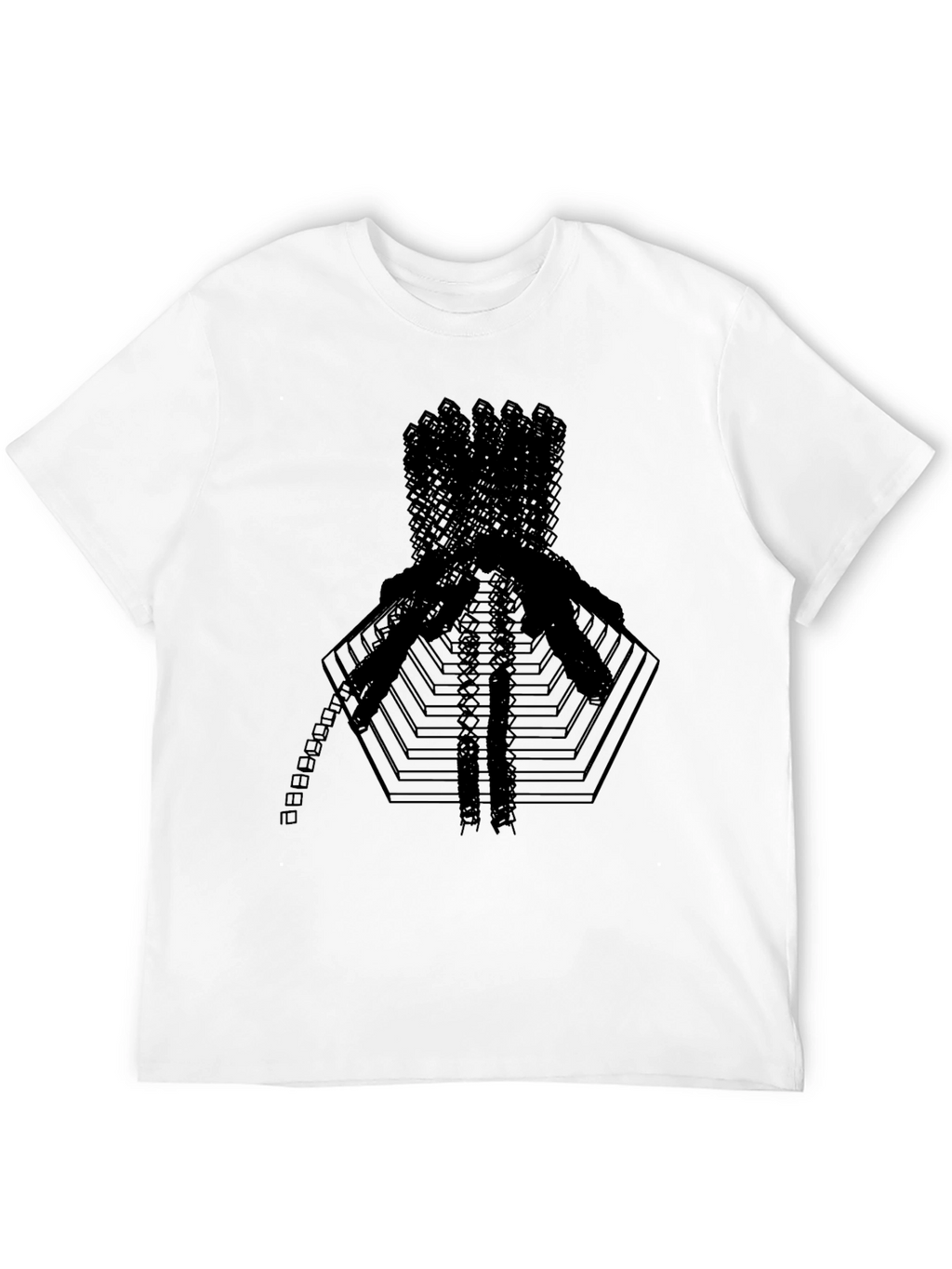 Abstract Geometric Graphic Print Black T-Shirt