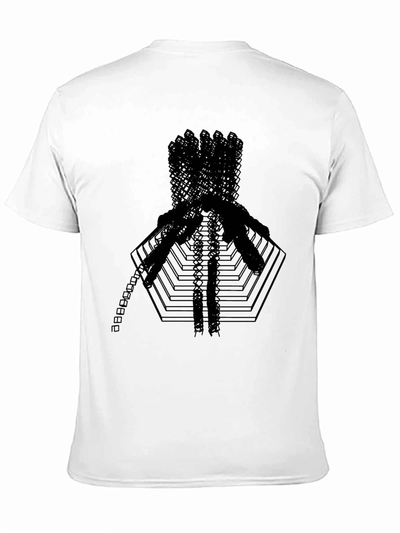 Abstract Geometric Graphic Print Black T-Shirt