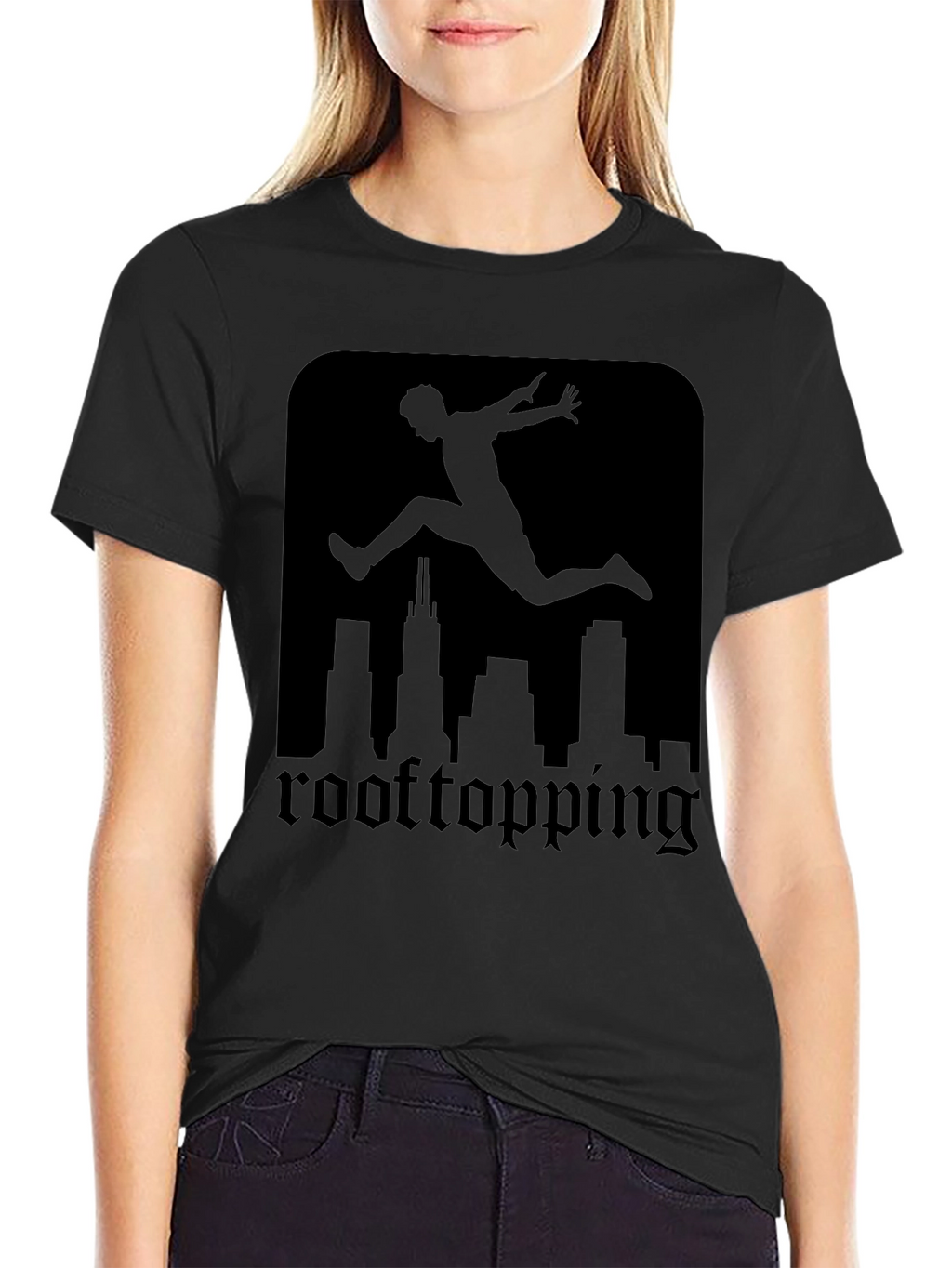 Rooftopping Silhouette Graphic Tee - Urban Style