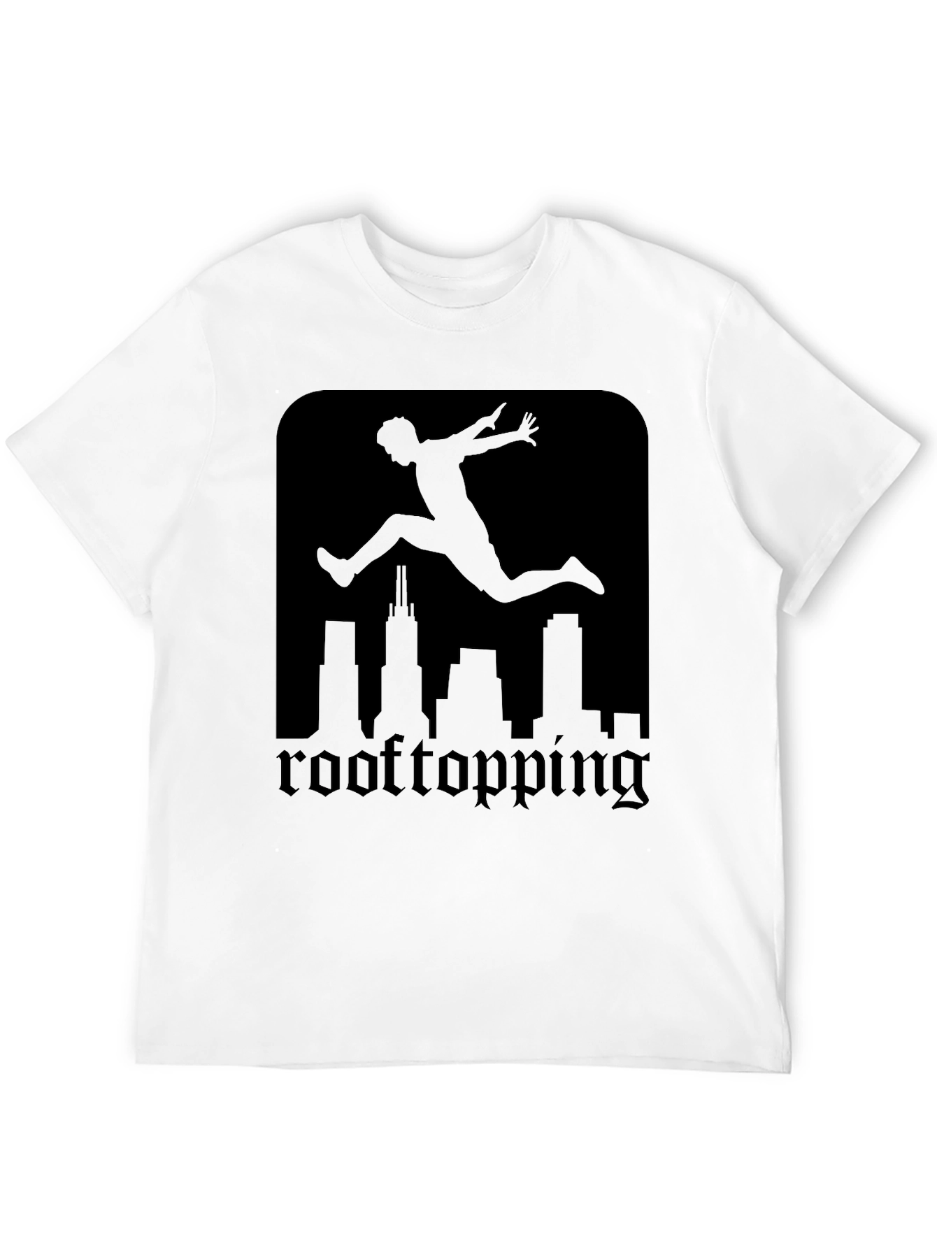 Rooftopping Silhouette Graphic Tee - Urban Style