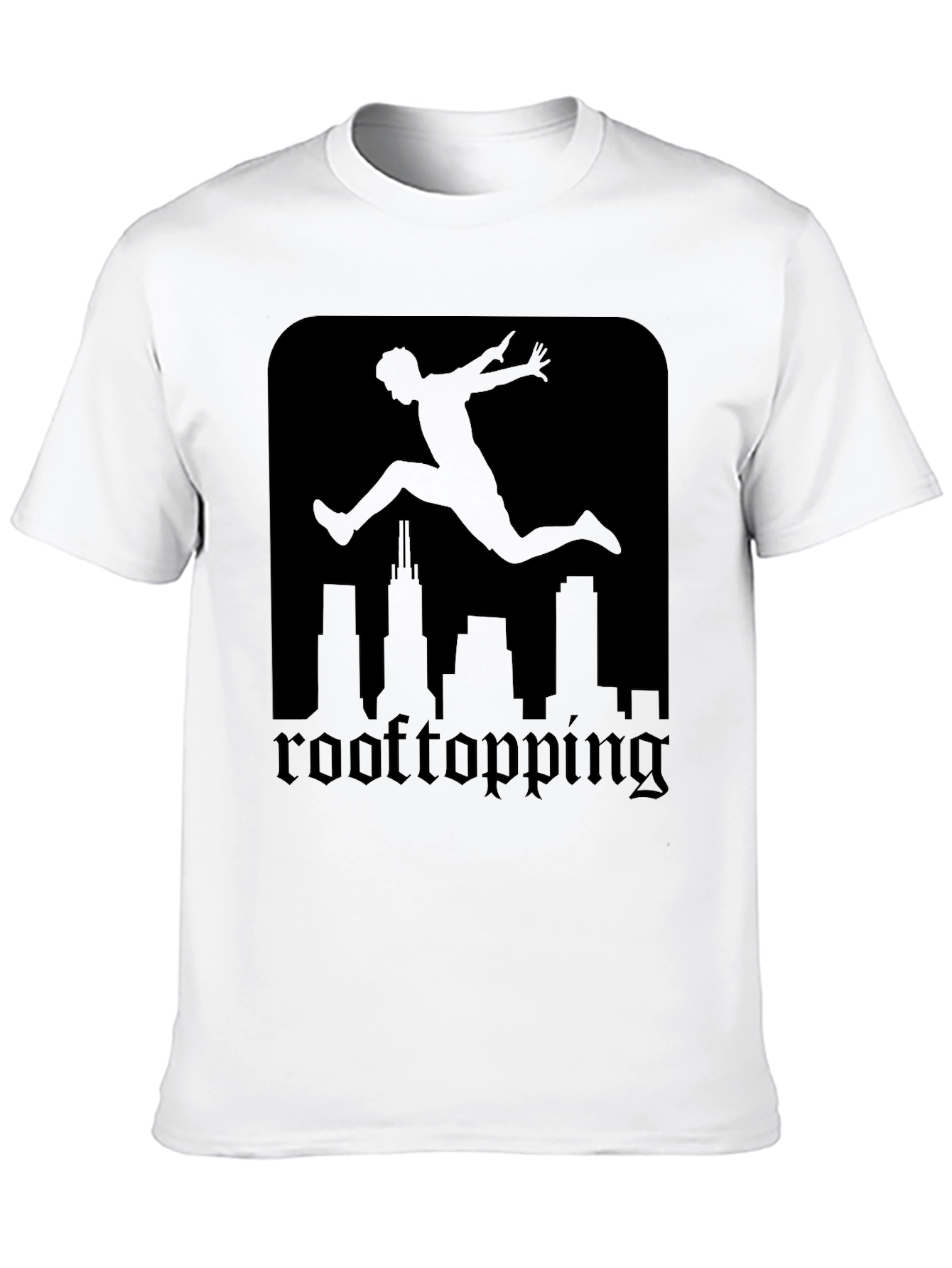 Rooftopping Silhouette Graphic Tee - Urban Style