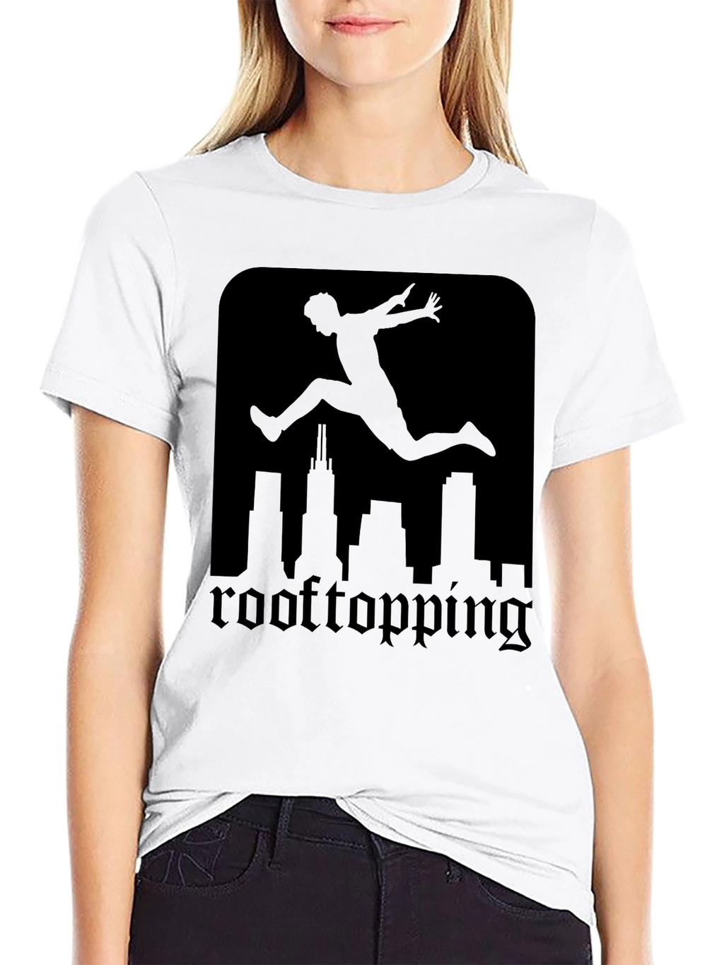 Rooftopping Silhouette Graphic Tee - Urban Style