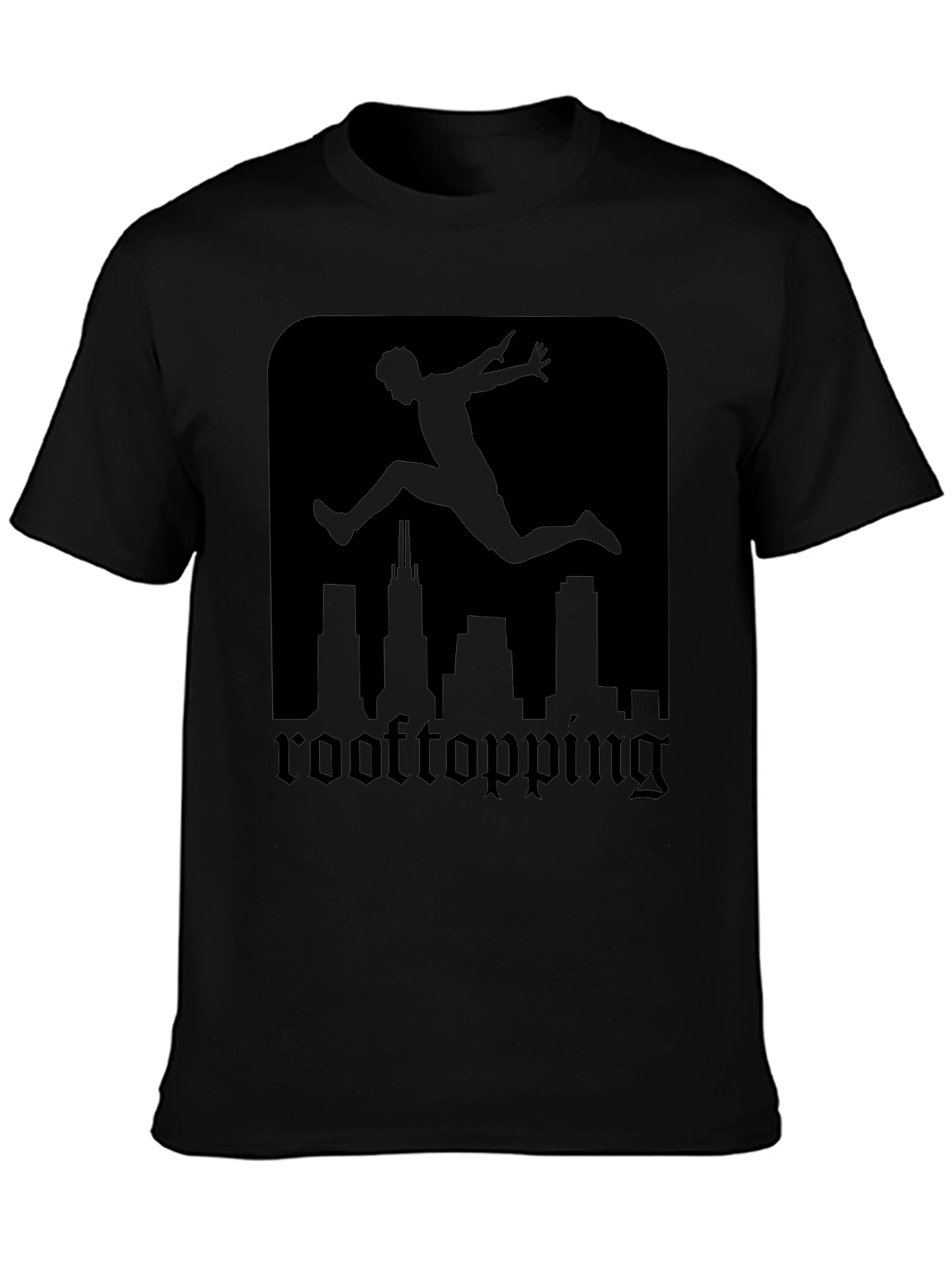 Rooftopping Silhouette Graphic Tee - Urban Style
