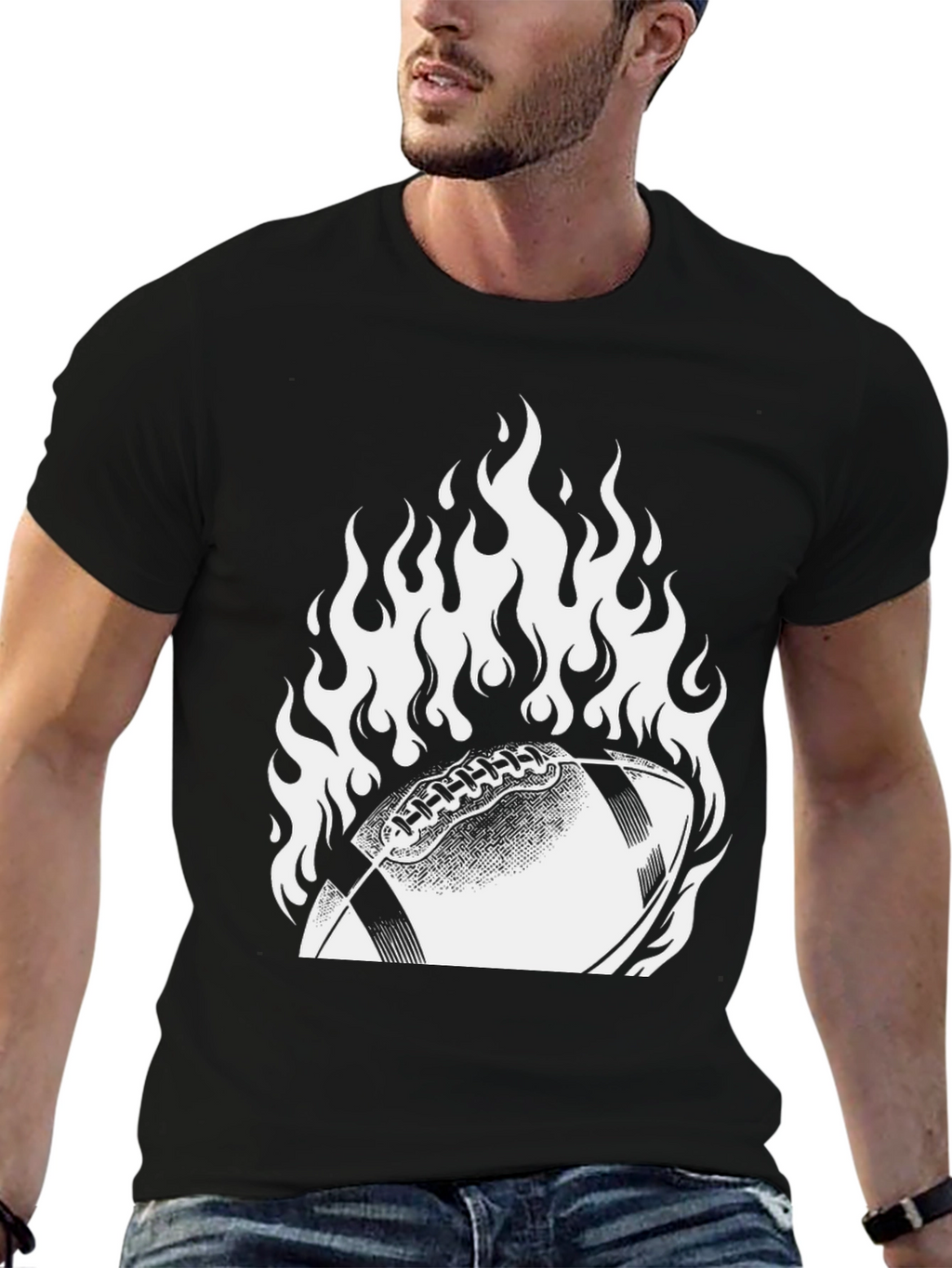 Fiery Football Graphic Tee