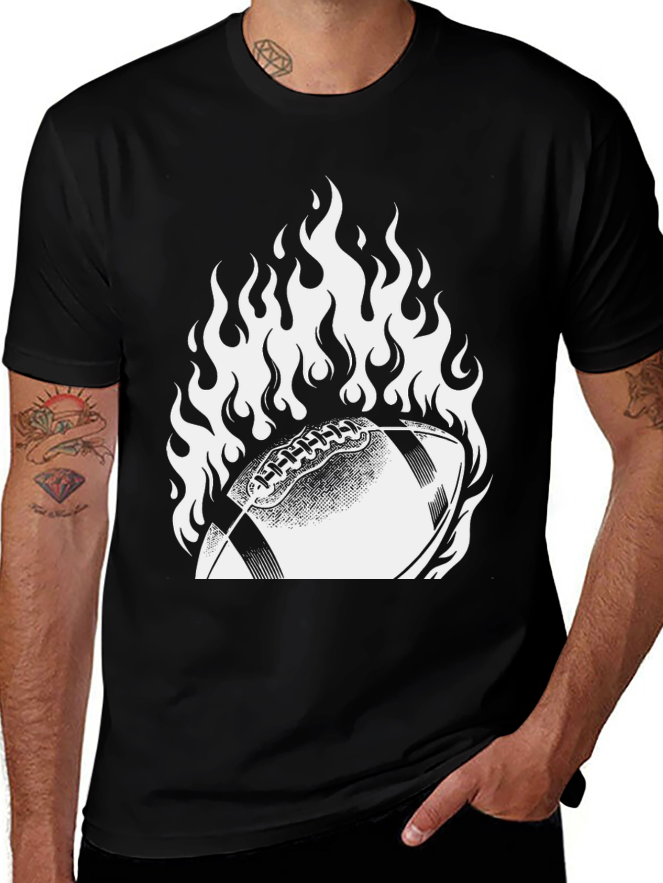 Fiery Football Graphic Tee