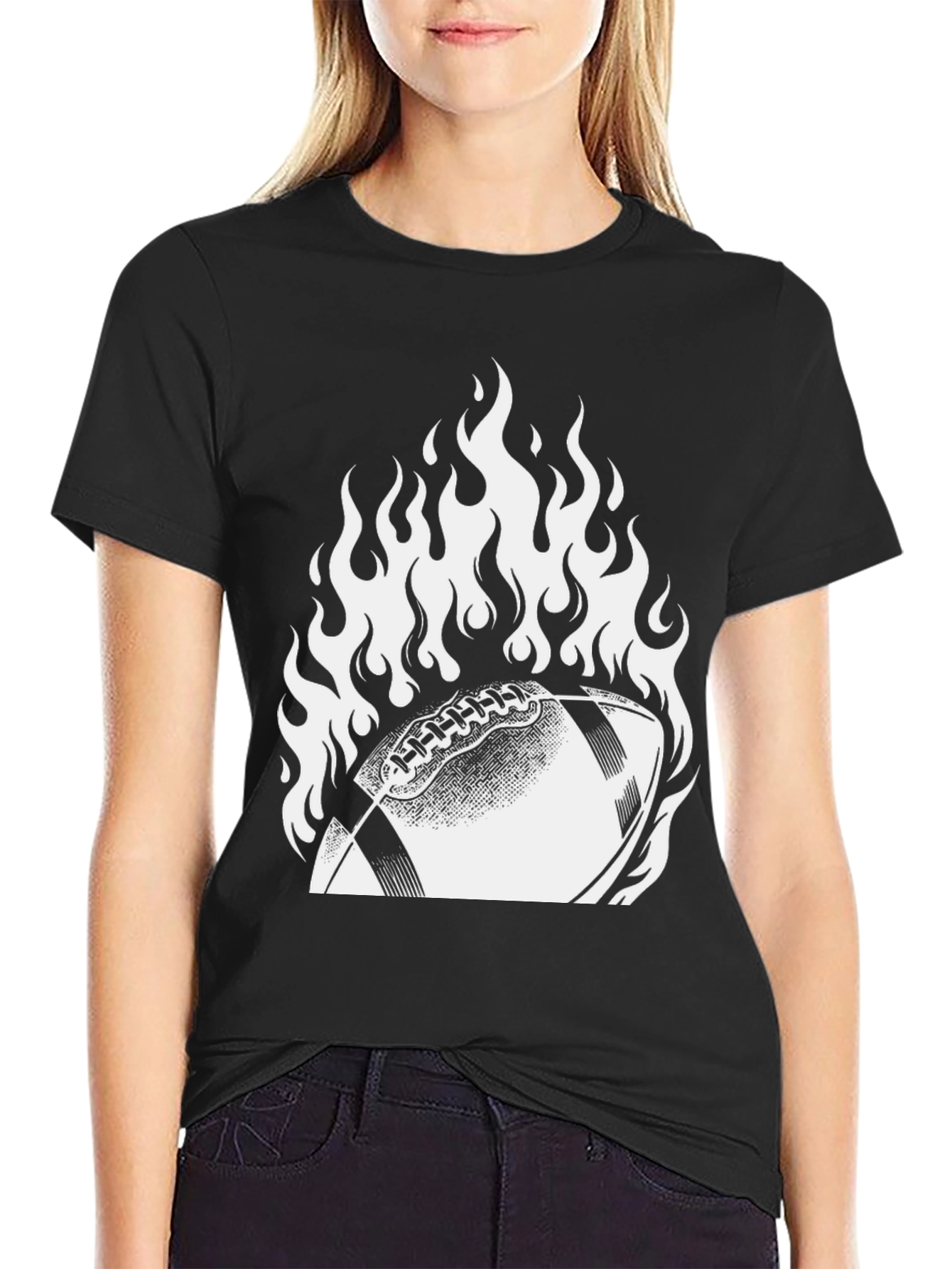 Fiery Football Graphic Tee