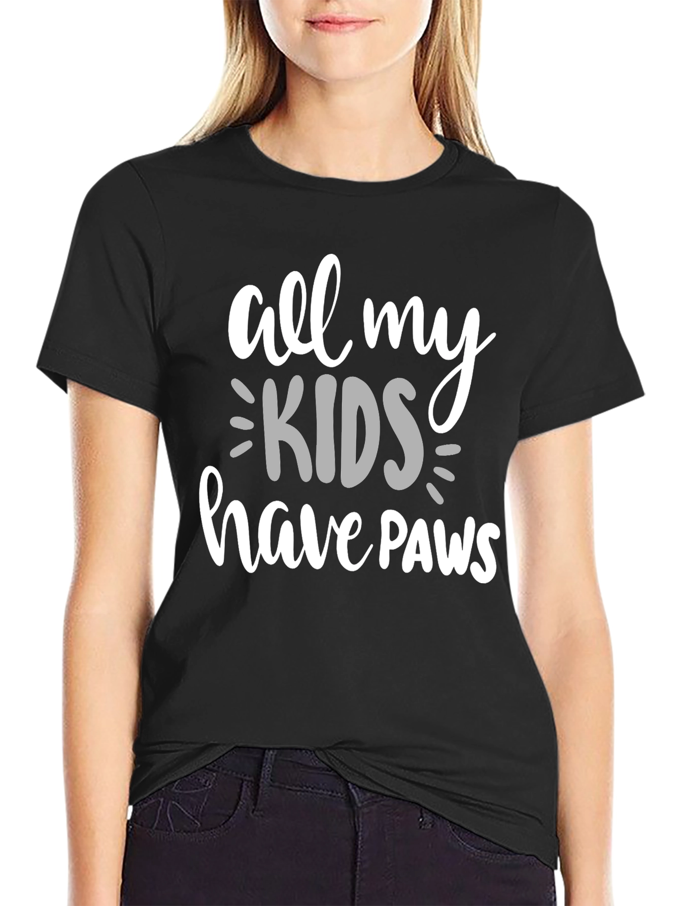 All My Kids Have Paws Graphic Tee - Pet Lover Shirt