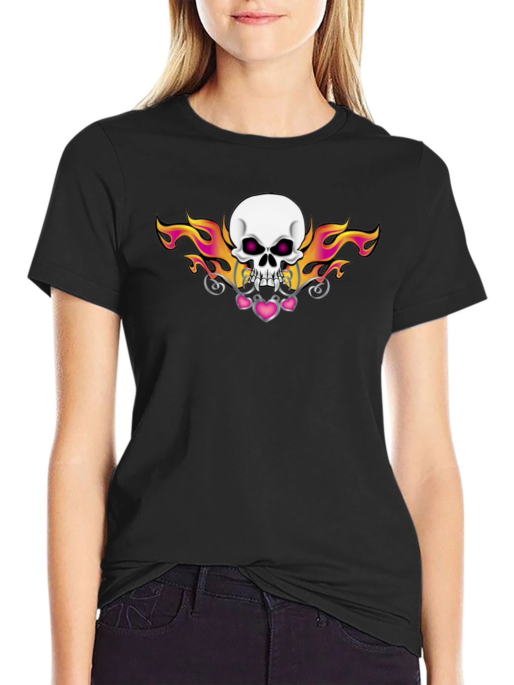 Skull and Flames Graphic Tee