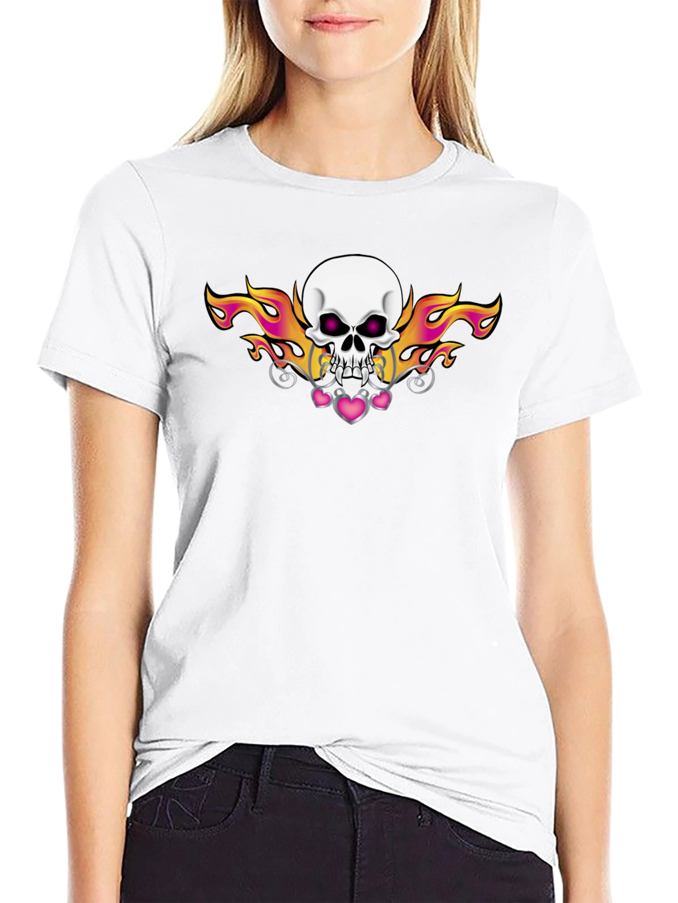 Skull and Flames Graphic Tee
