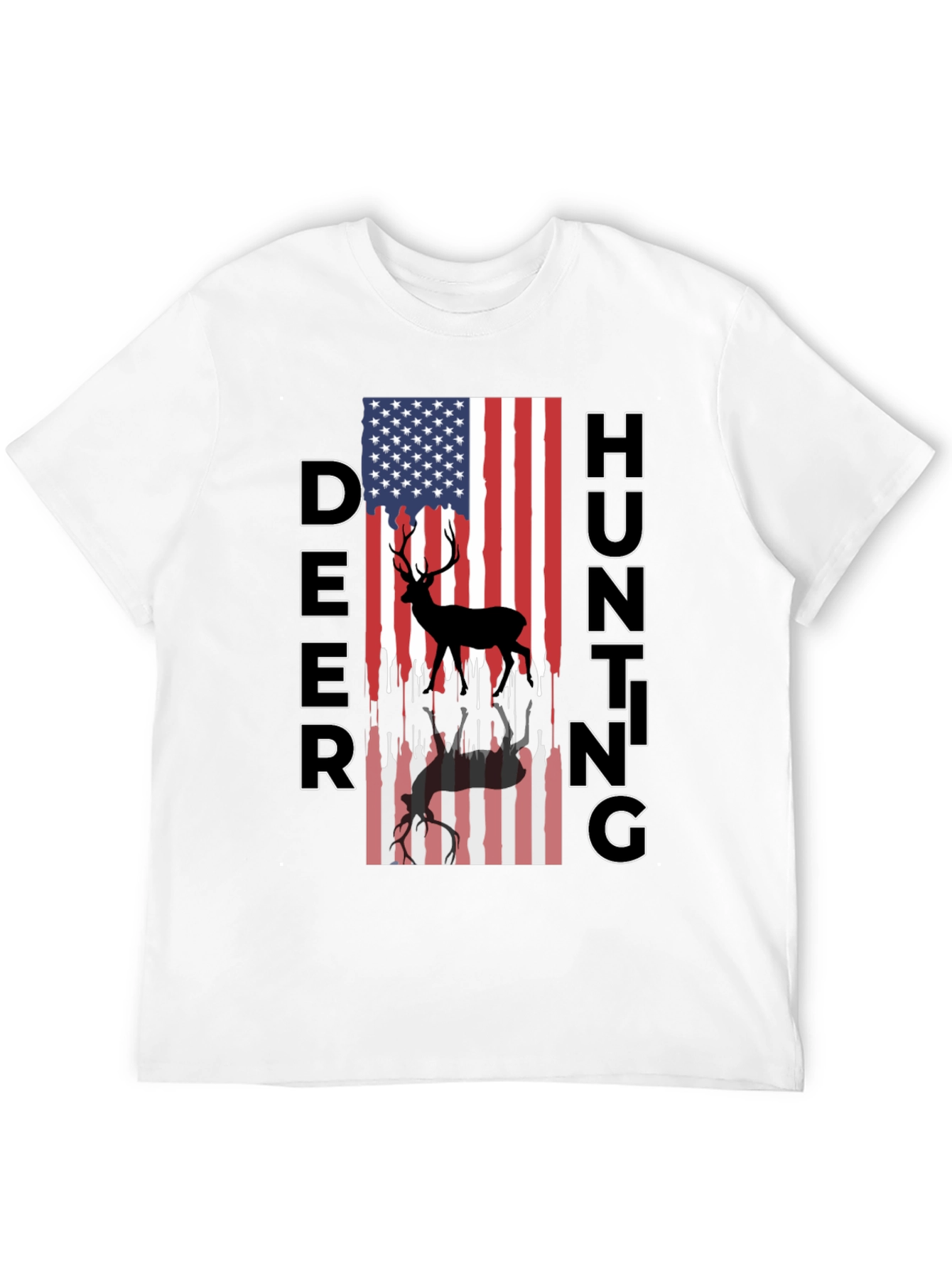 Deer Hunting American Flag T-Shirt